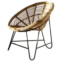Silla de ratán  Italia con estilo Roberto Mango años 50.