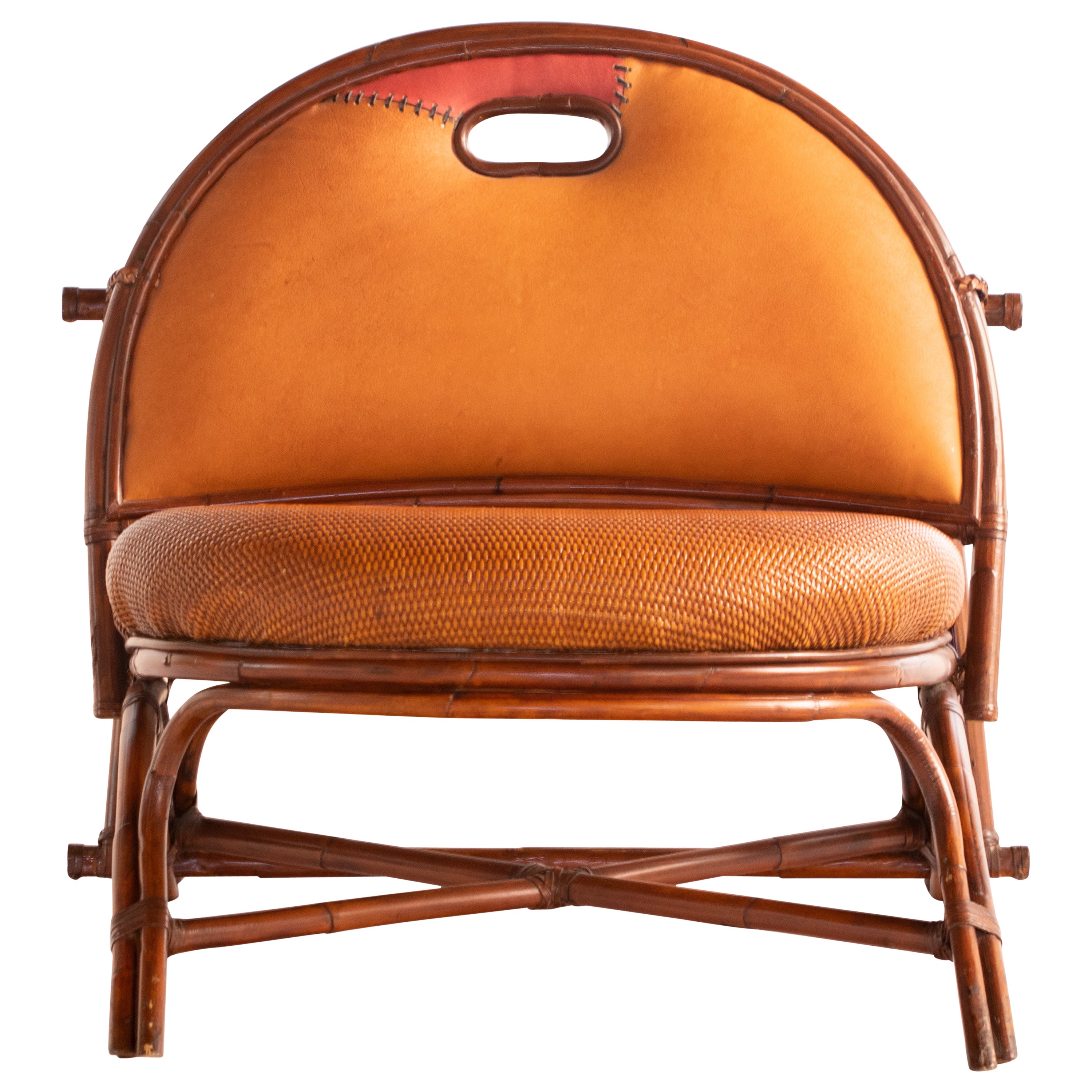 Rattan Chair Movable Backrest Woven Cane Leather Reclining Kalma Furniture