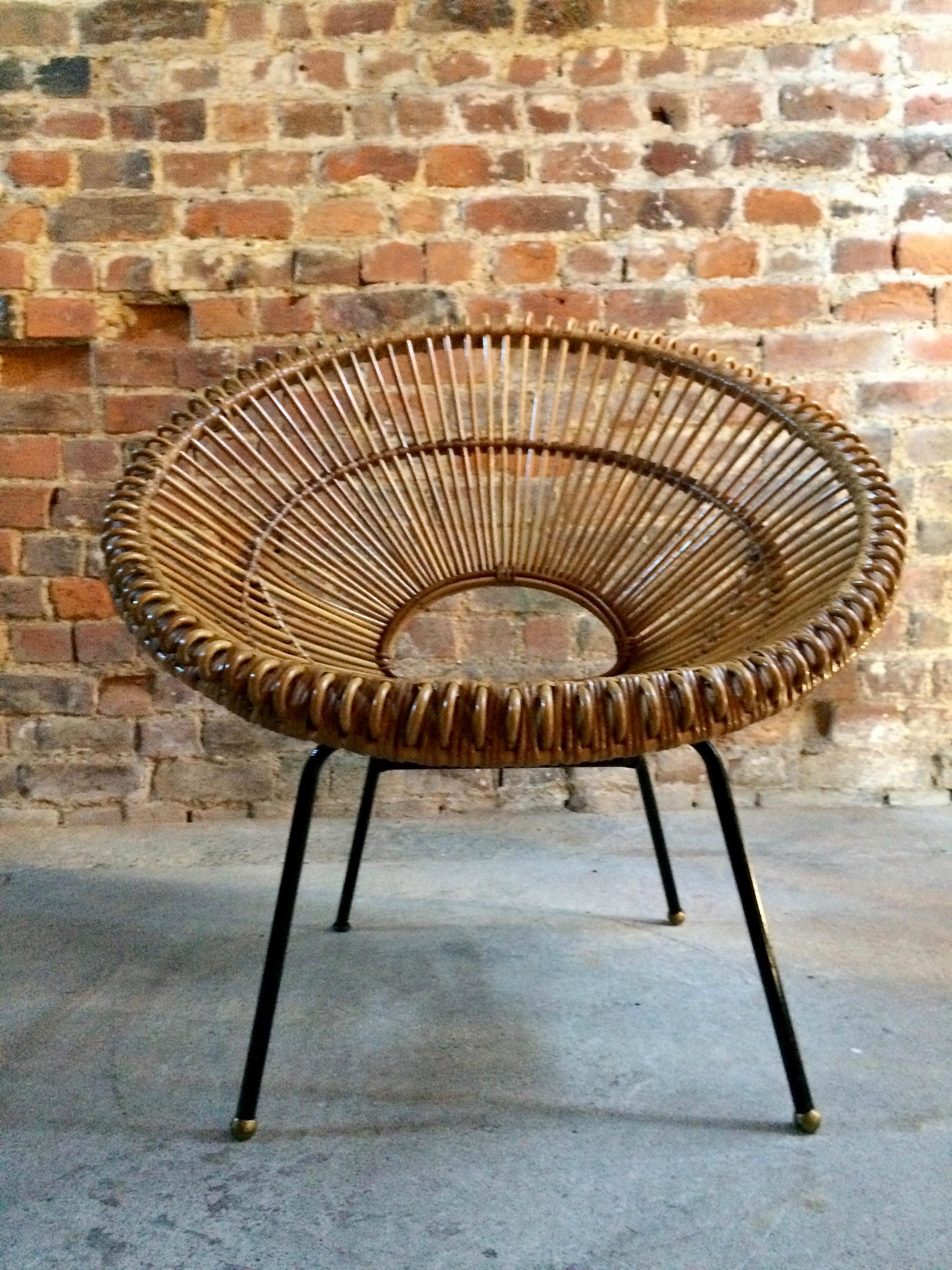 Rattan Chair Sunburst Franco Albini Janine Abraham Midcentury, 1950s 5