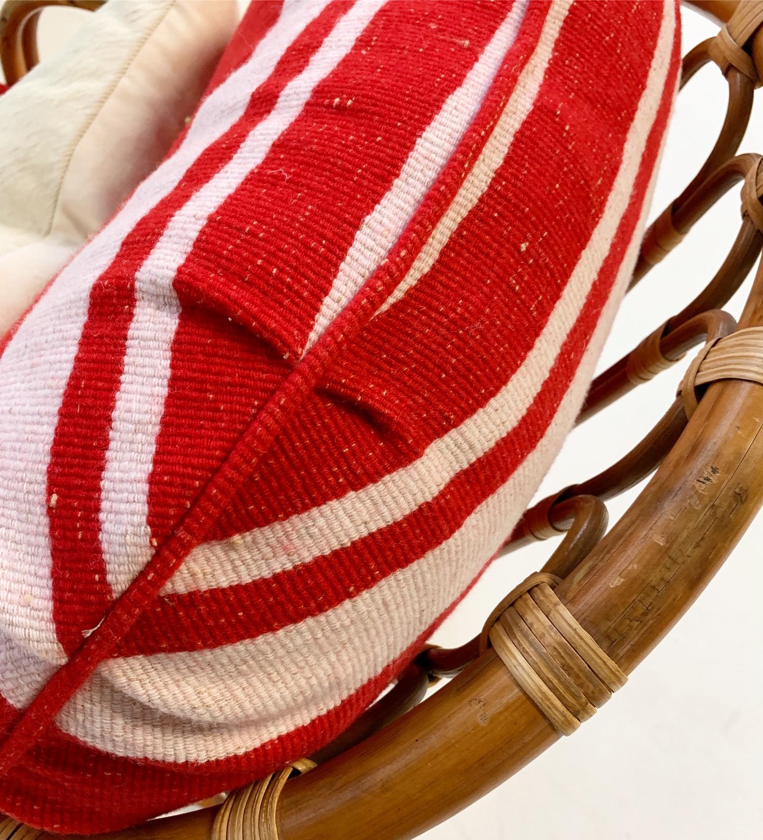 Rattan Chair with Custom Cushions in Isabel Marant Silk Wool 3