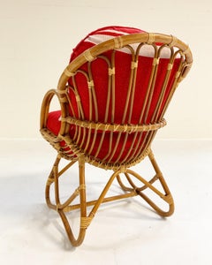 Rattan Chair with Custom Cushions in Isabel Marant Silk Wool