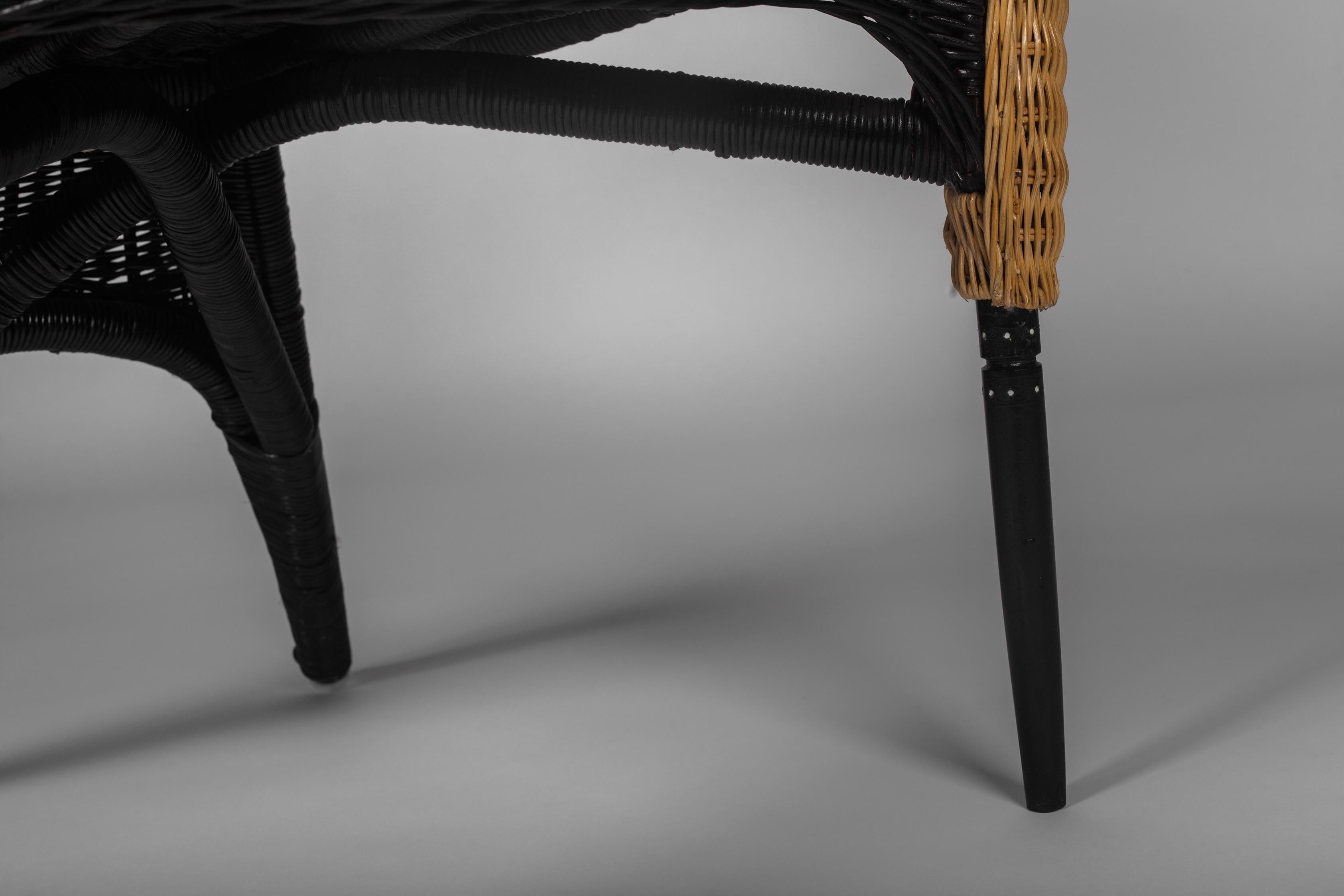 Italian Rattan Chair with Organic Forms by Borek Sipek, Italy, 1988 For Sale