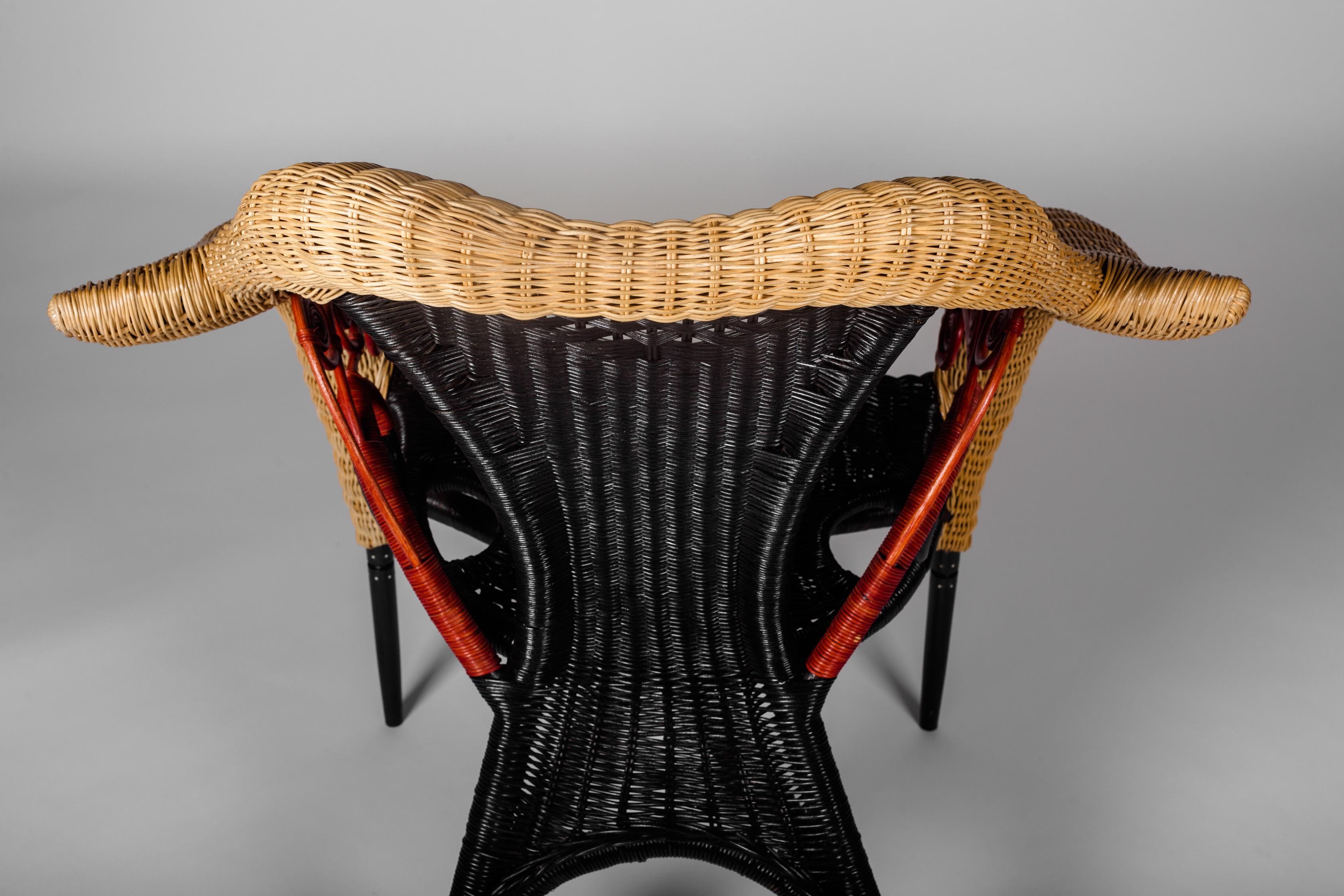 Rattan Chair with Organic Forms by Borek Sipek, Italy, 1988 For Sale 2