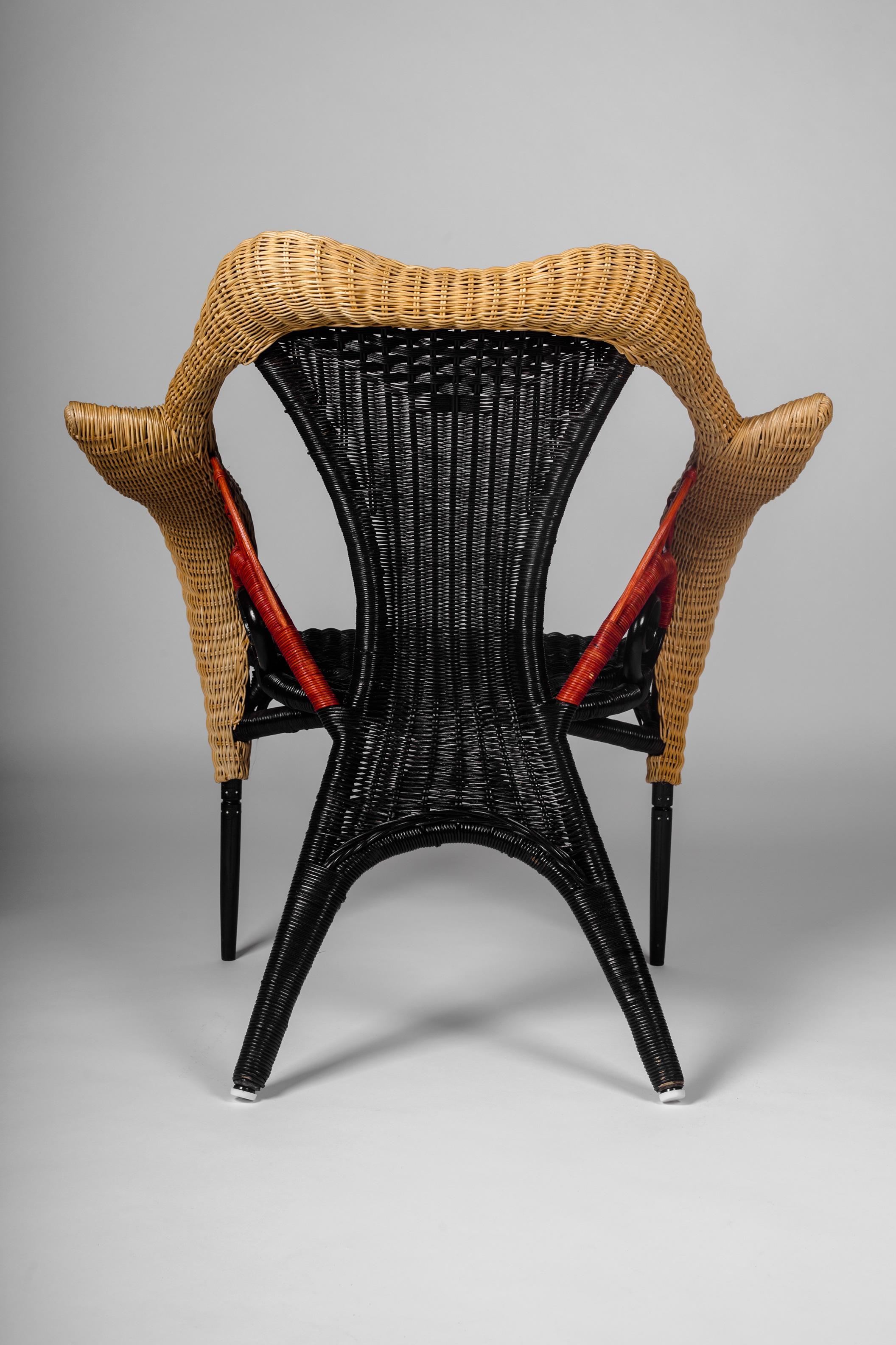 Rattan Chair with Organic Forms by Borek Sipek, Italy, 1988 3