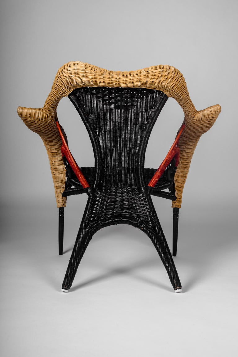 Rattan Chair with Organic Forms by Borek Sipek, Italy, 1988 For Sale 3