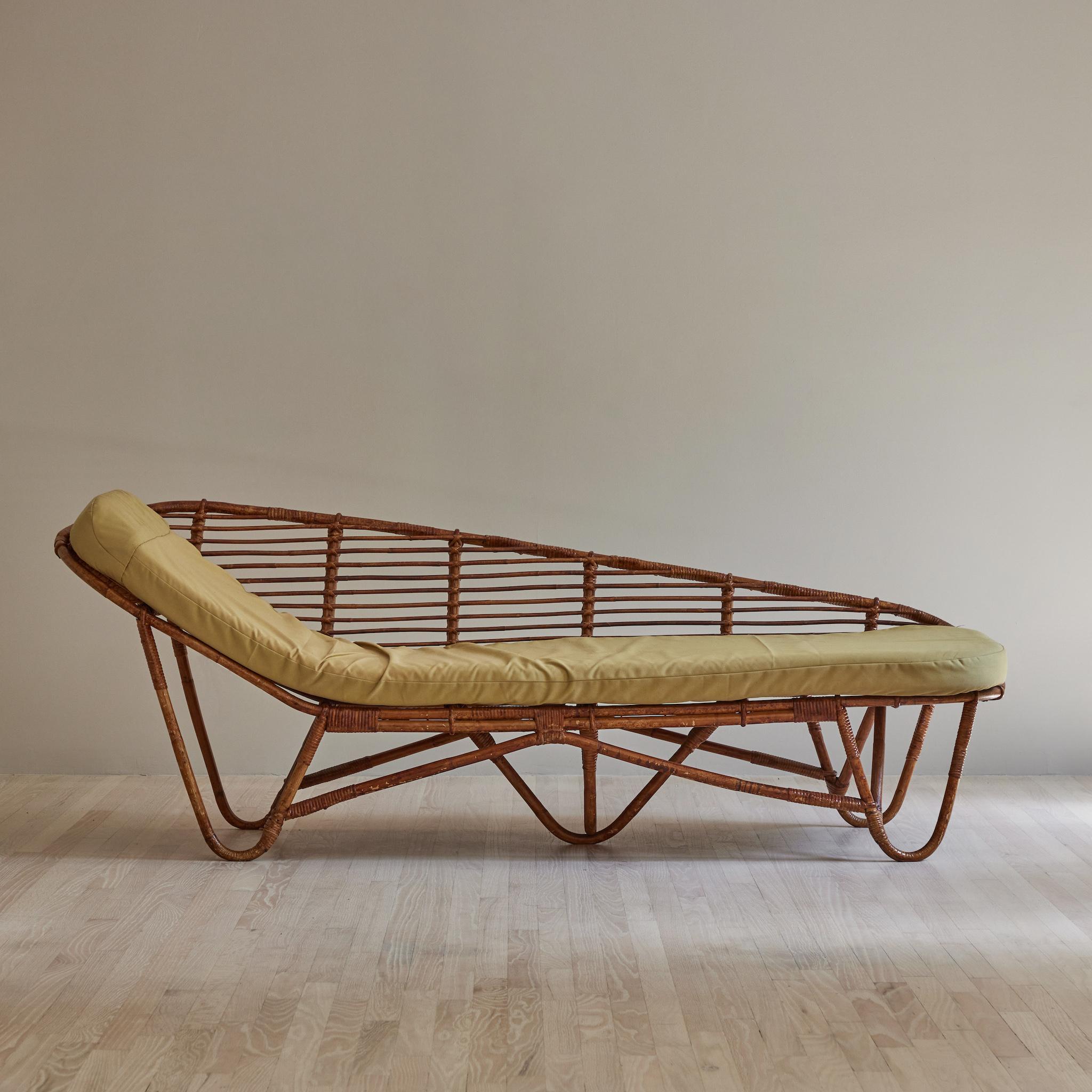 French Rattan Chaise