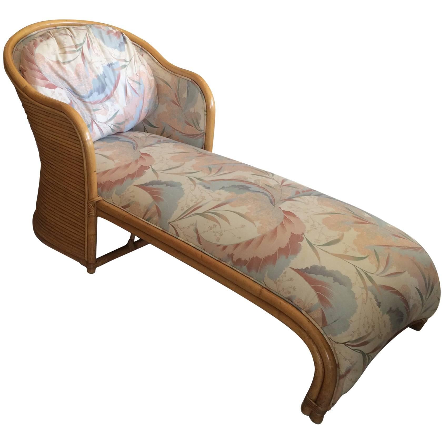 Chaise longue en rotin:: années 1980