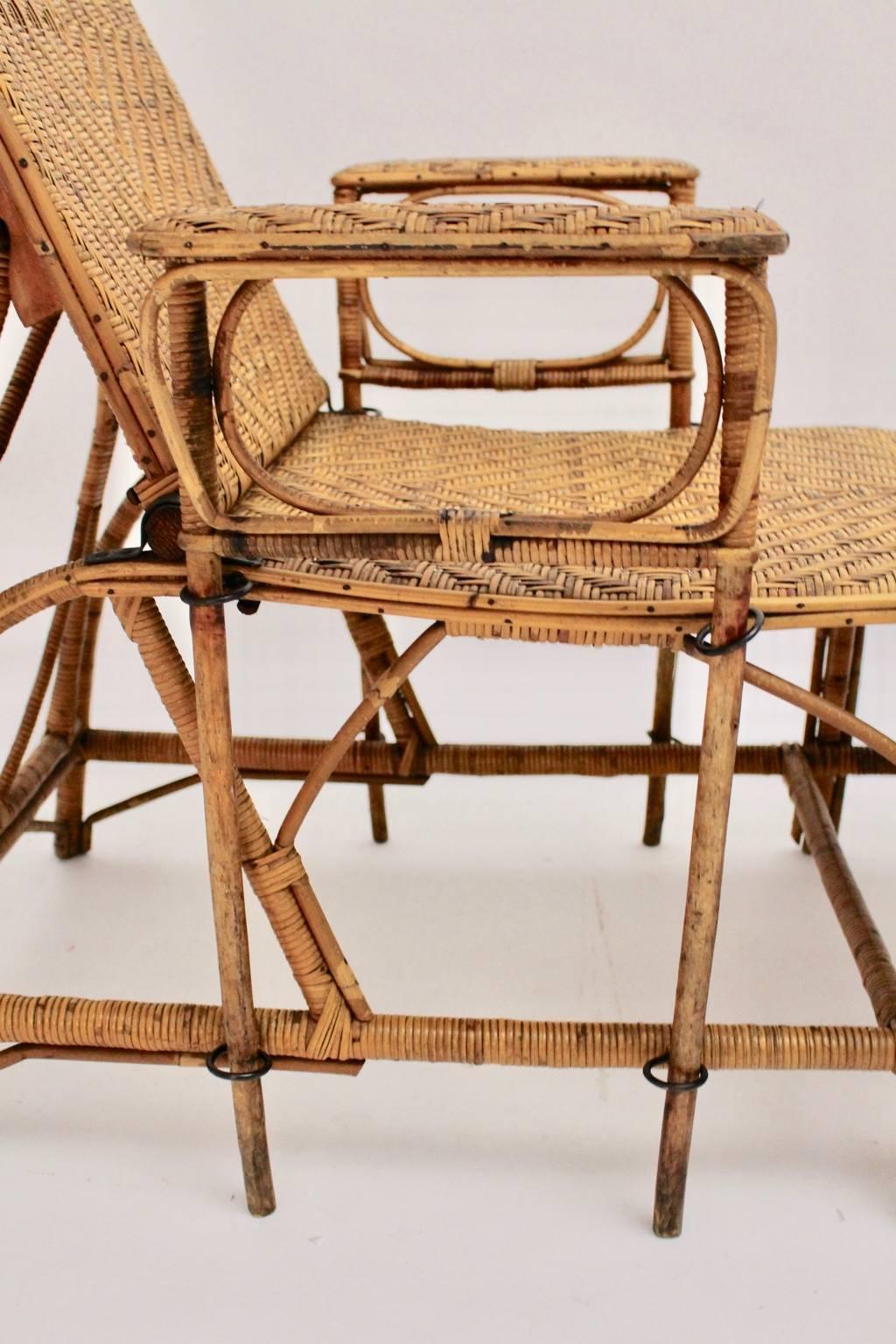 Début du 20ème siècle Chaise longue Art Déco vintage par Perret & Vibert attribuée à France des années 1920 en vente
