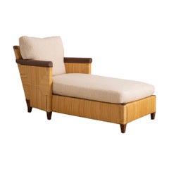 Chaiselongue aus Rattan von John Hutton für Donghia, Merbau-Kollektion