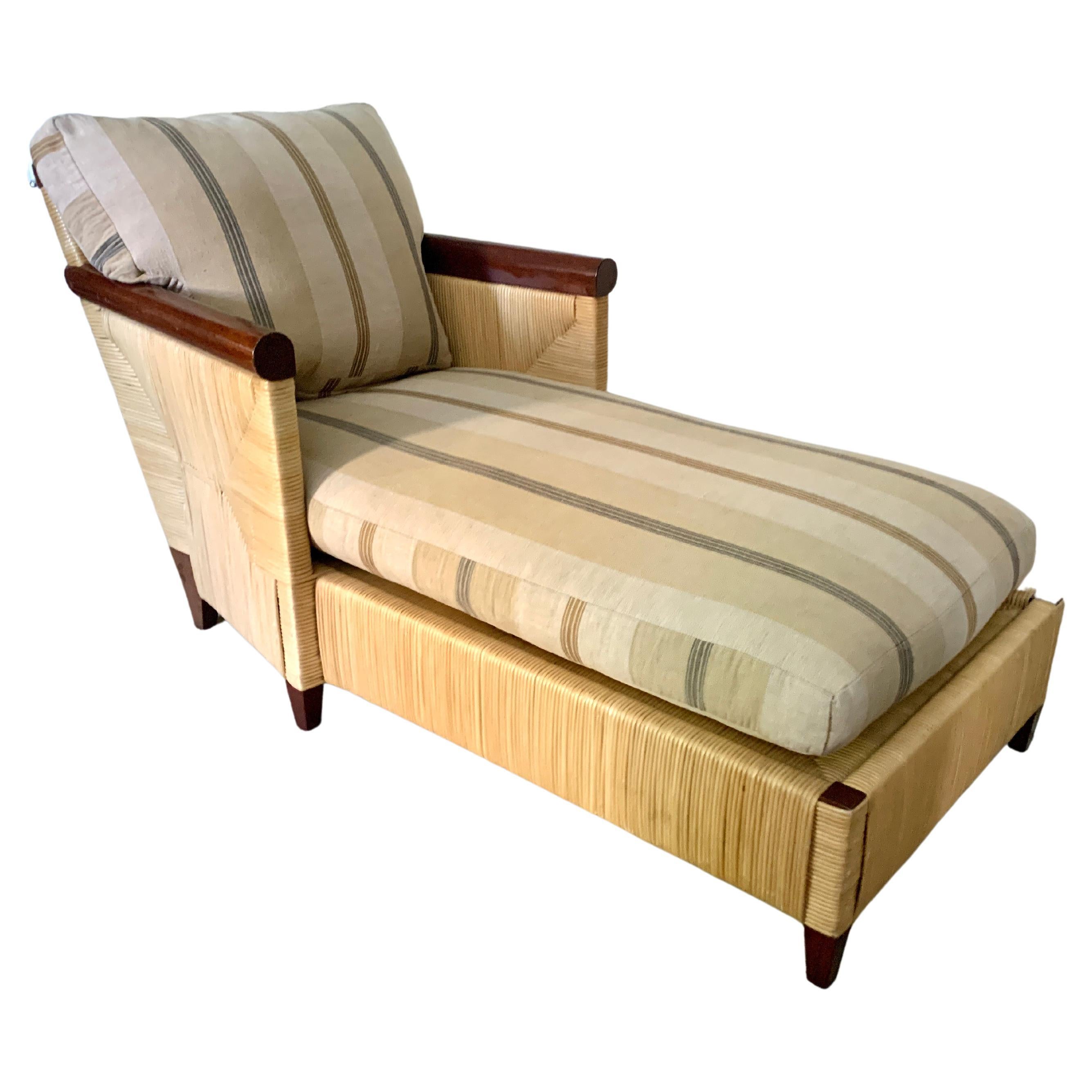 Rattan Chaise Lounge by John Hutton for Donghia Merbau Collection