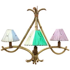 Rattan Chandelier, circa 1950-1960 Rattan Chandelier, circa 1950-1960