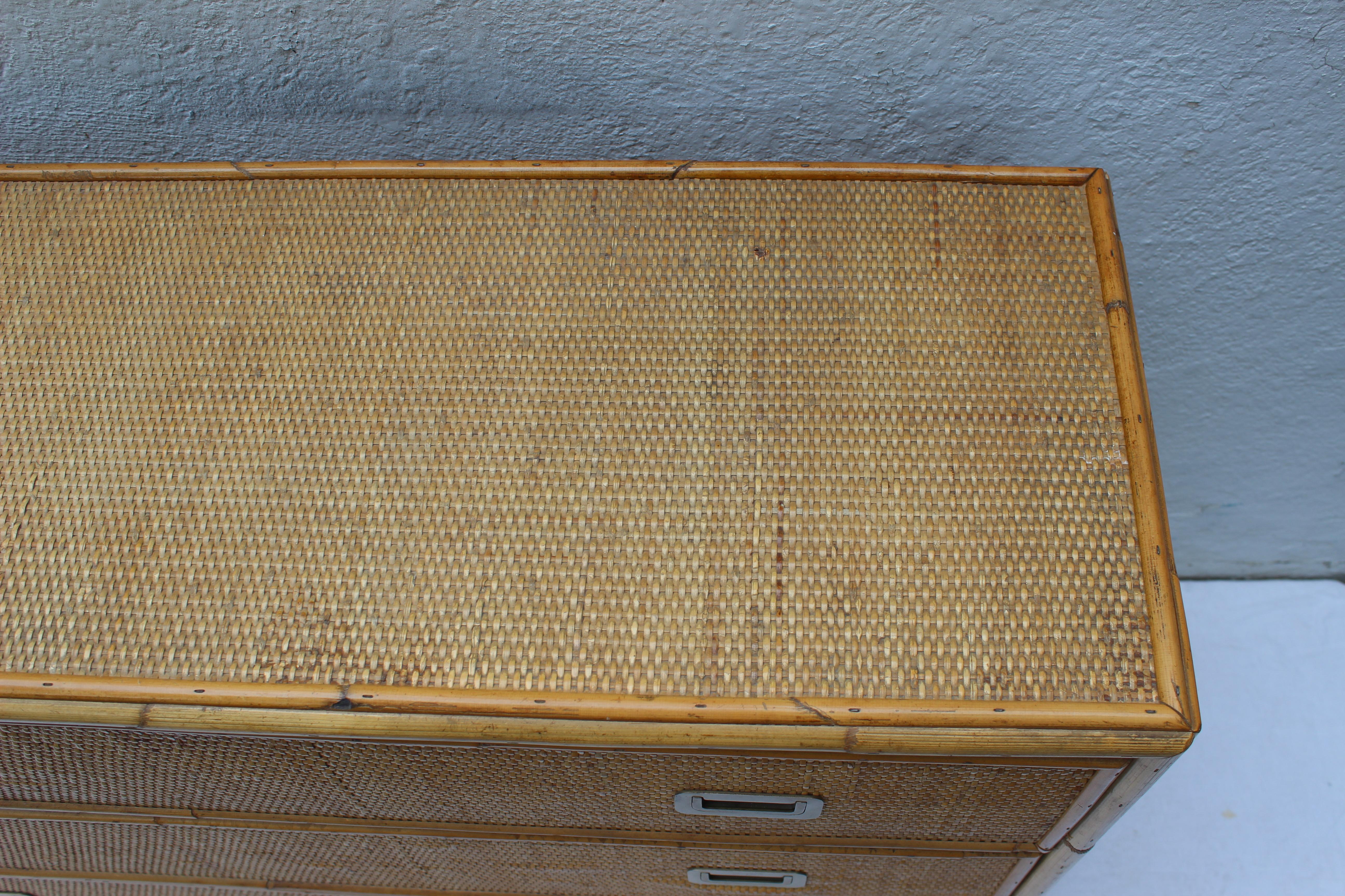 Rattan Chest in the Style of Bielecky Bros In Good Condition In East Hampton, NY