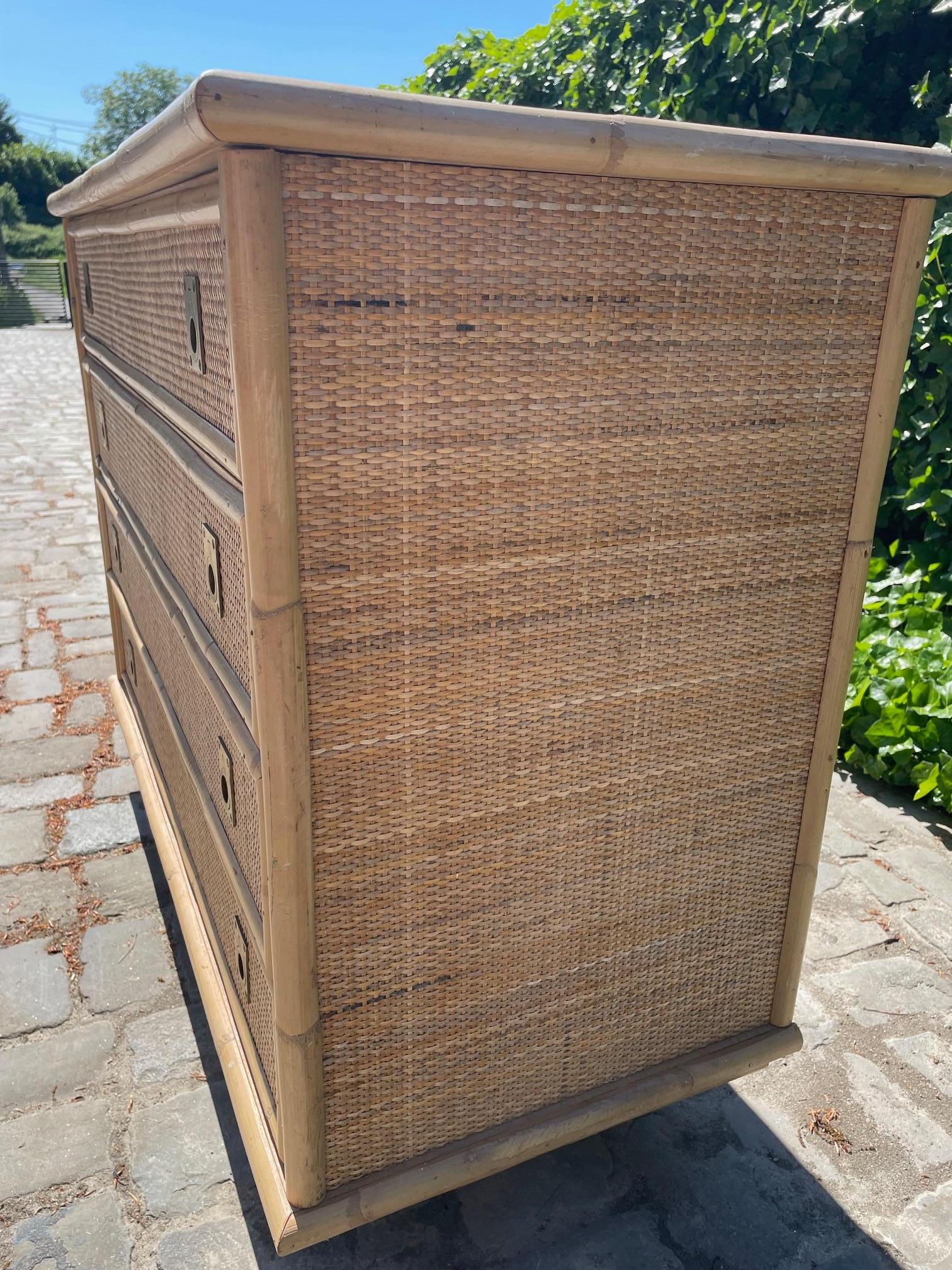 Cómoda de ratán by Dal Vera Provincial francés en venta