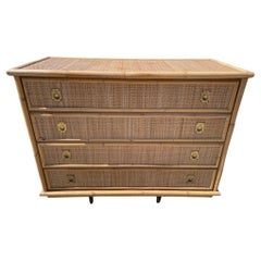 Vintage Rattan chest of drawers by Dal Vera