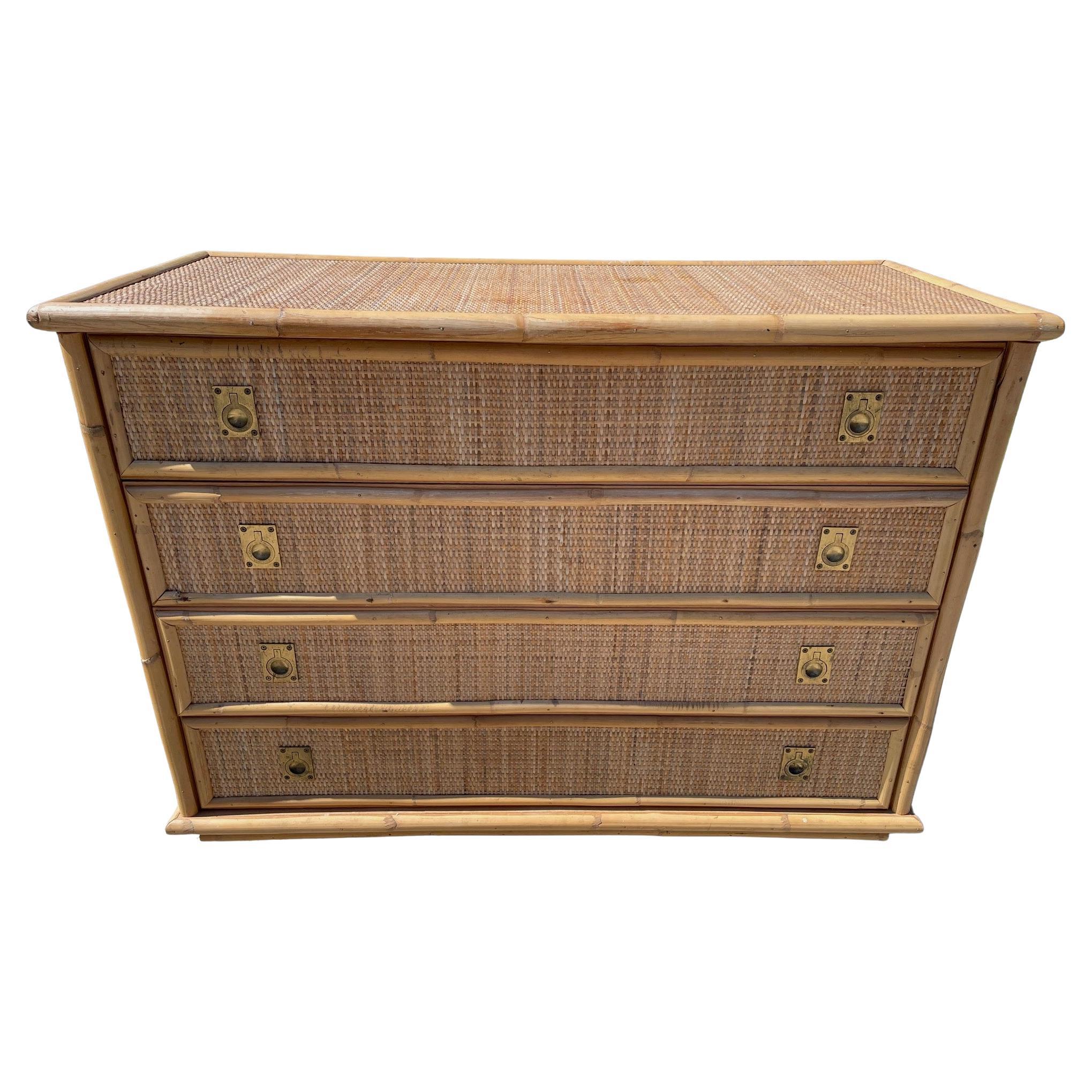 Commode en rotin par Dal Vera