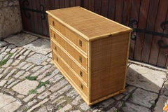 Cassettiera in rattan di Dal Vera Italia 1970