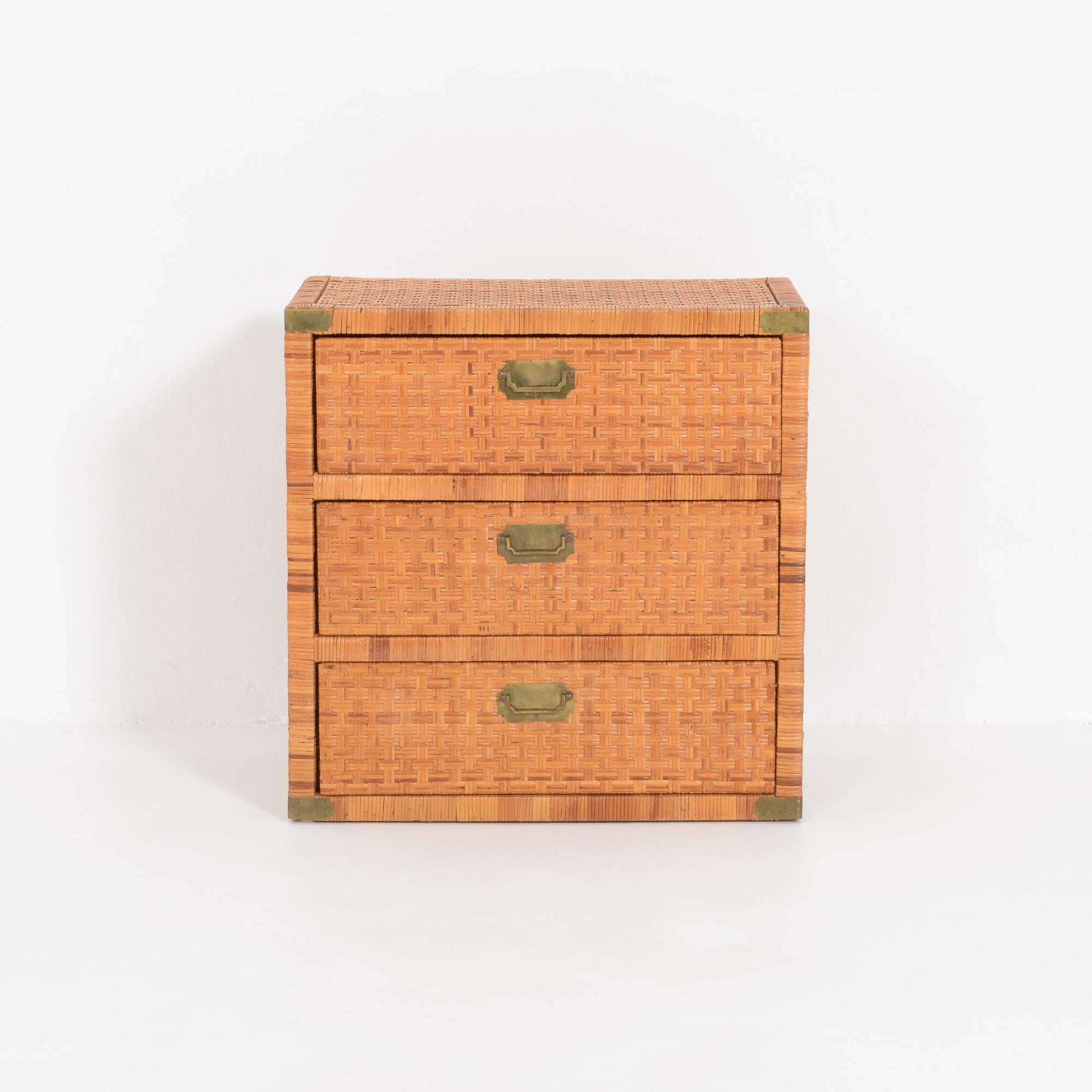 Mid-20th Century Rattan Chest of Drawers