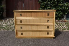 Rattan Chest Of Drawers From Dal Vera 1970's
