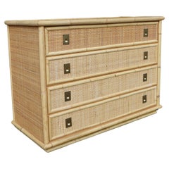 Rattan Chest Of Drawers From Dal Vera 1970's