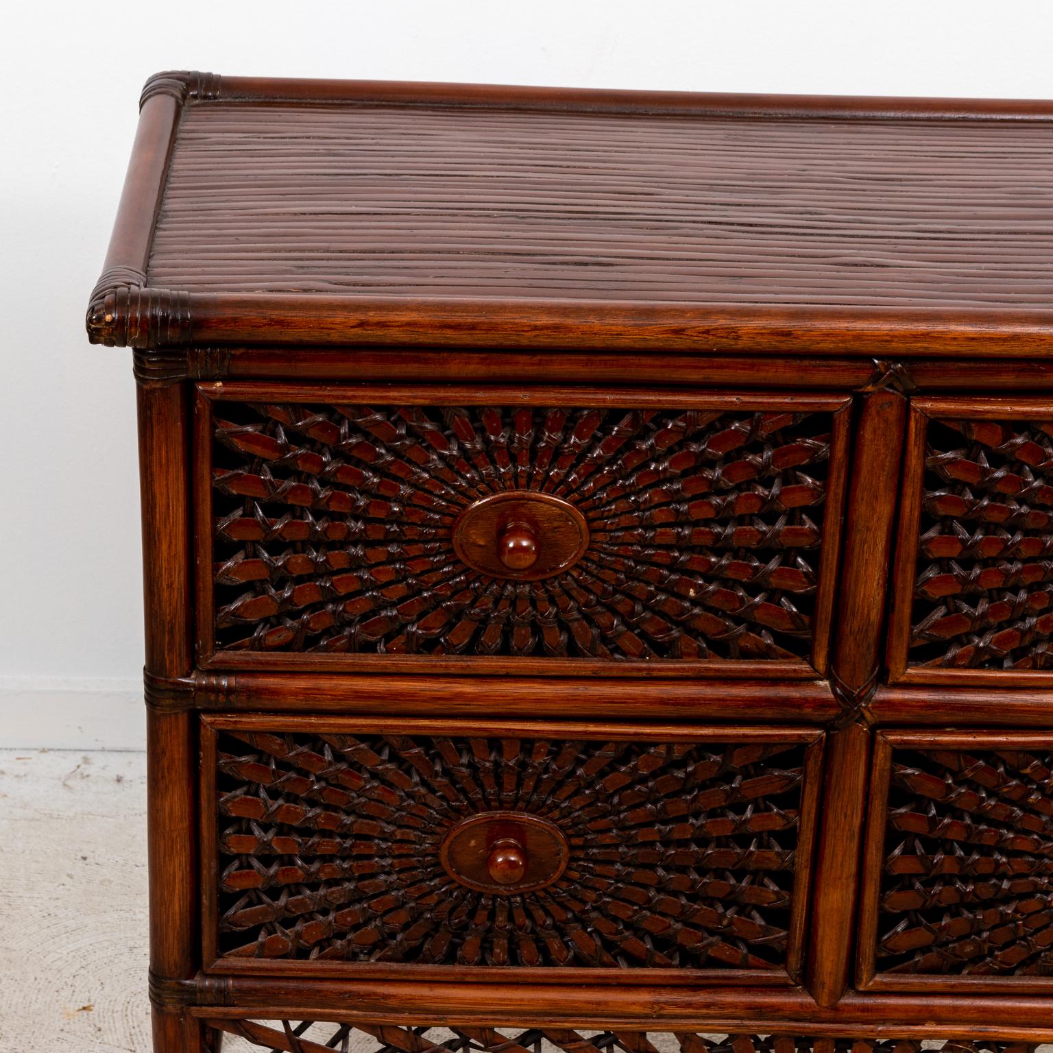 Rattan Chest with Sunburst Detail 1