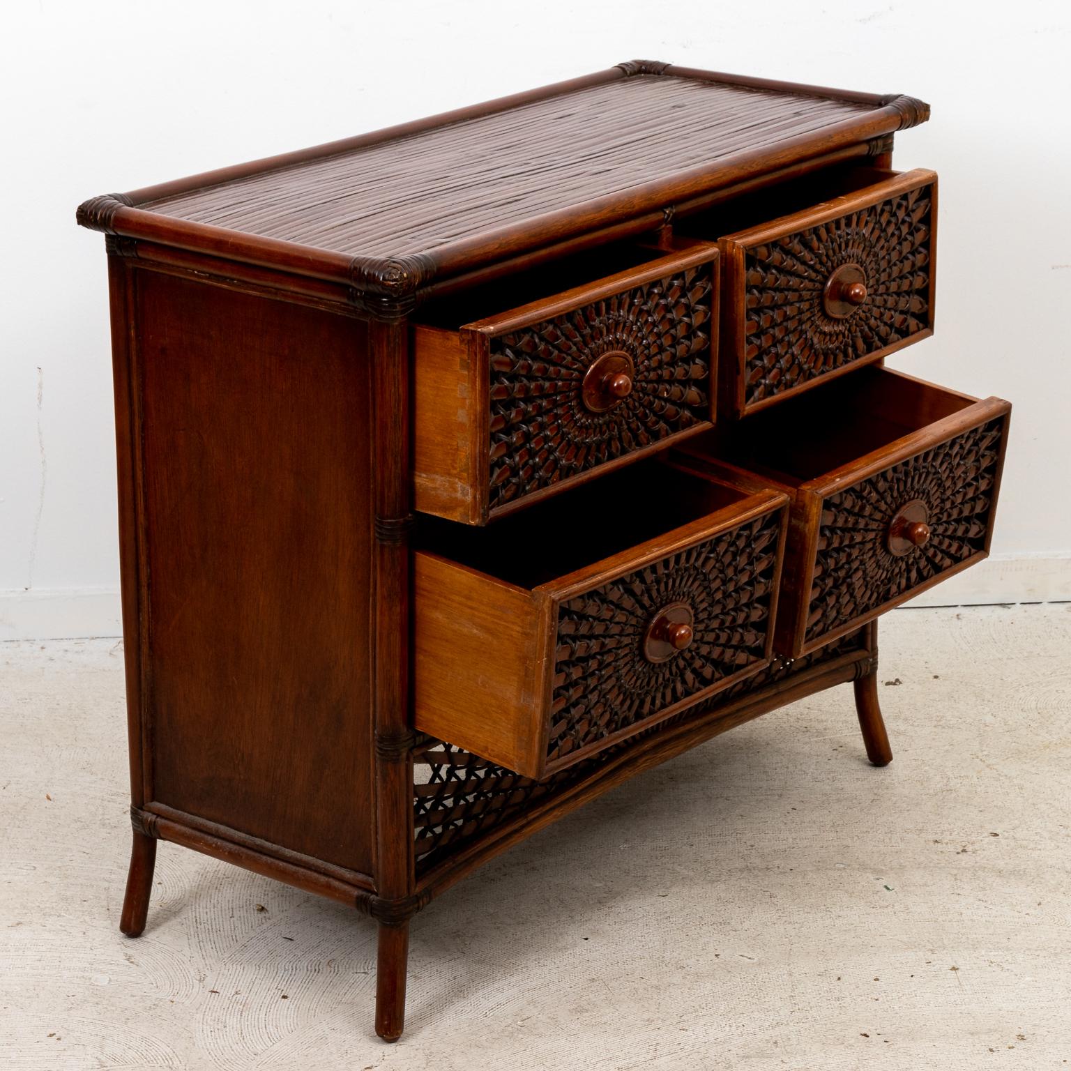 Rattan Chest with Sunburst Detail 2