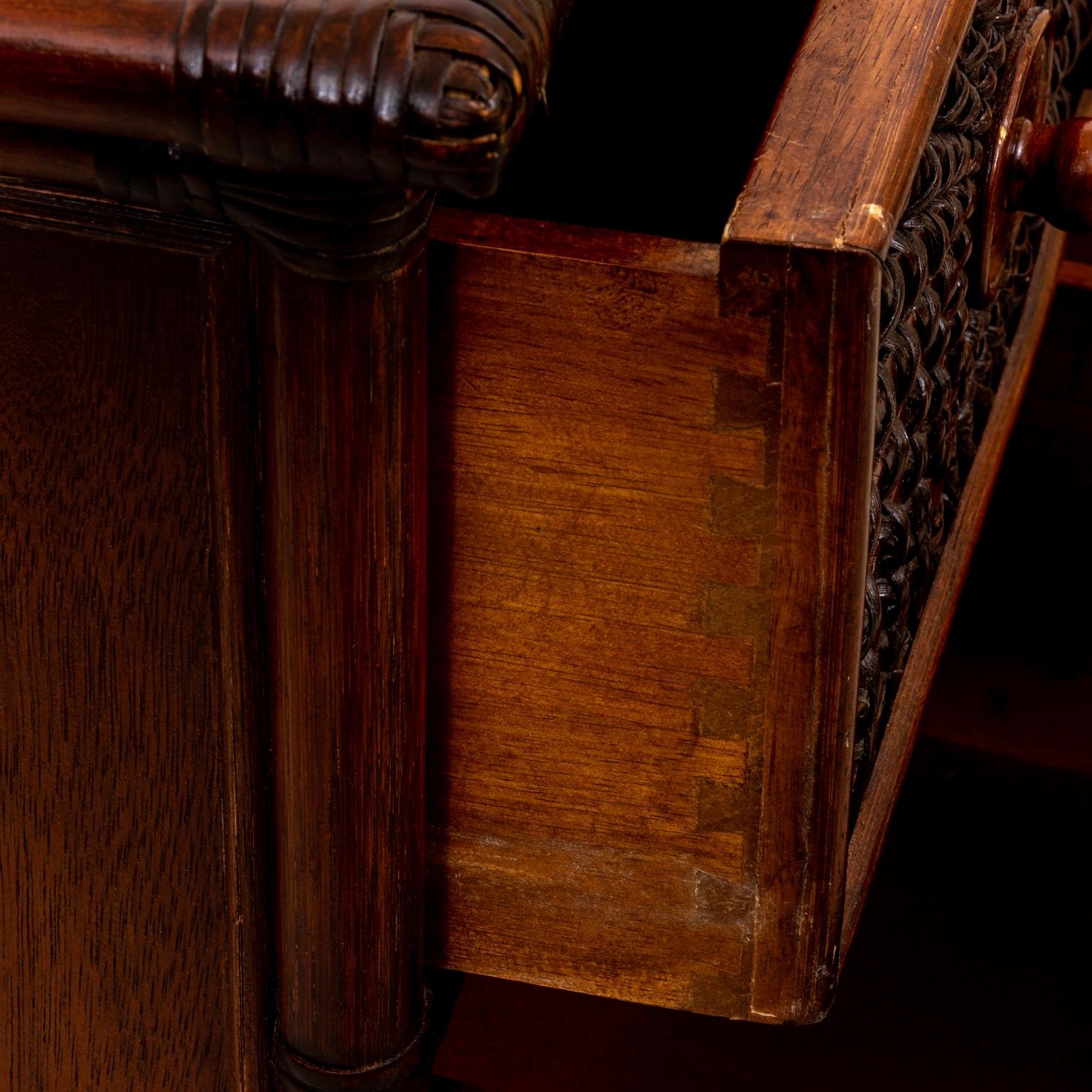 Rattan Chest with Sunburst Detail 3