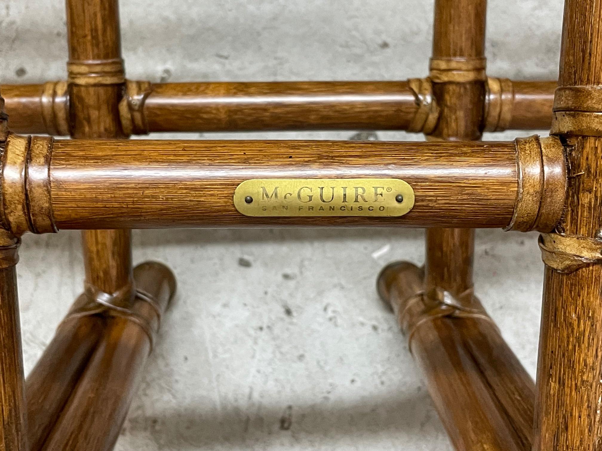 Late 20th Century Rattan Chinese Chippendale Fretwork Coffee Table by McGuire