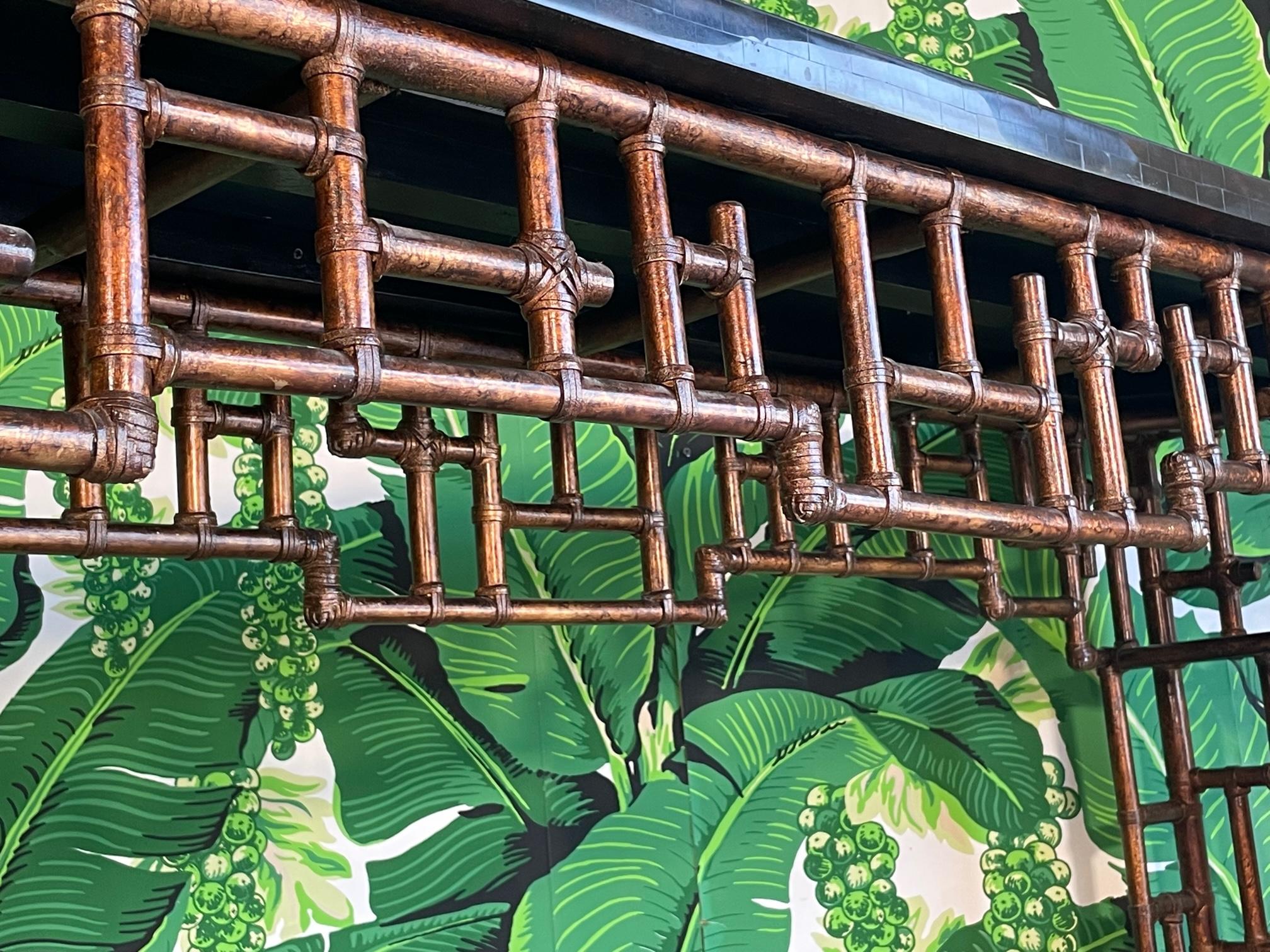 20th Century Rattan Chinoiserie Console Table by Lexington For Sale