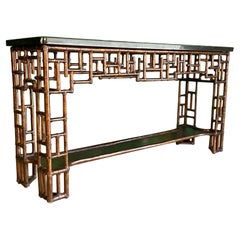 Rattan Chinoiserie Console Table by Lexington