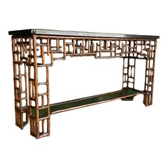 Retro Rattan Chinoiserie Console Table by Lexington