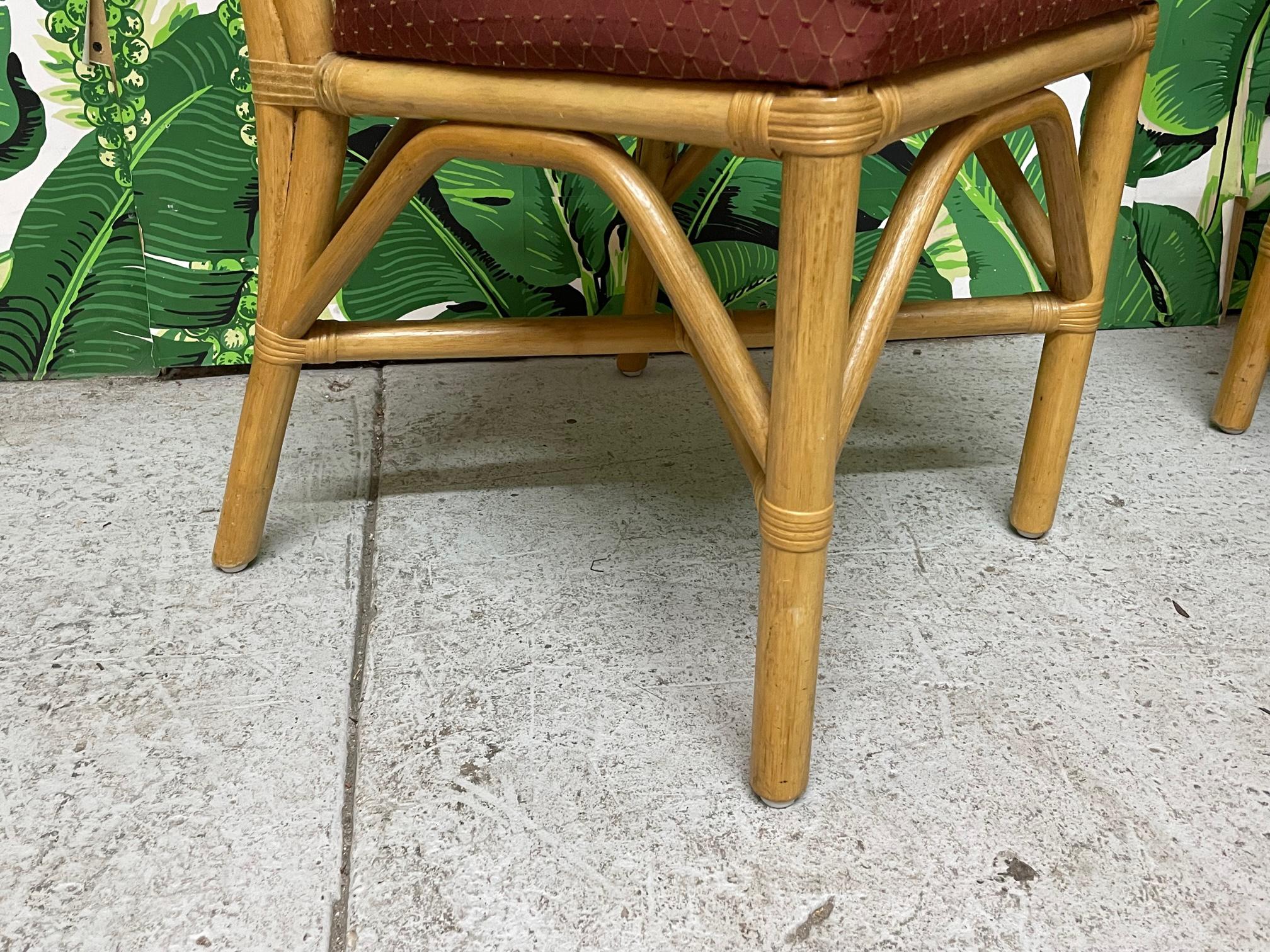 Rattan Chinoiserie Style Dining Chairs For Sale 3