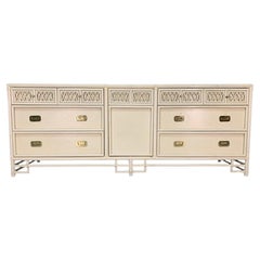 Rattan Chinoiserie Style Dresser in the Manner of Ficks Reed