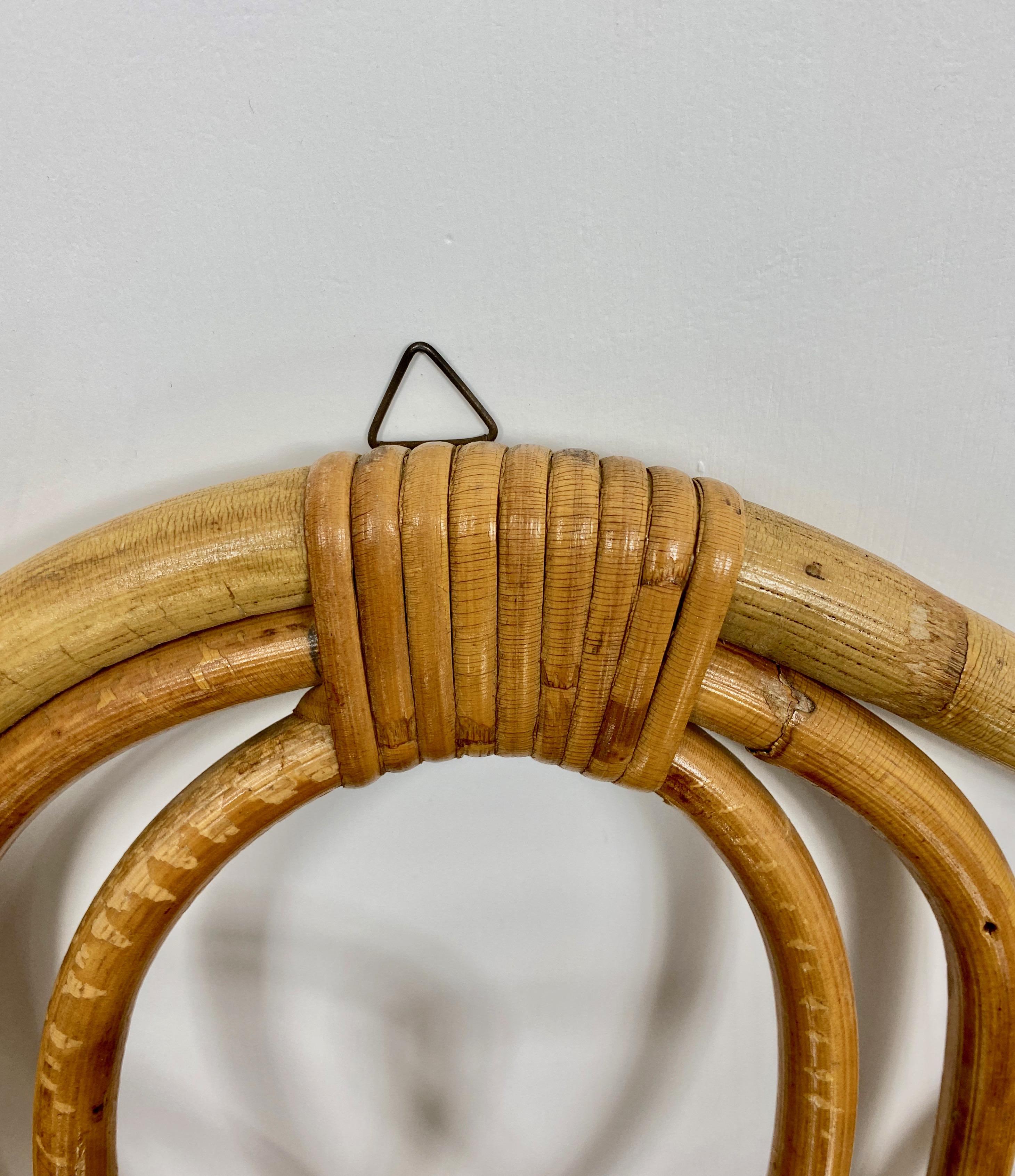 Rattan Bamboo Coat Rack Stand Hanger, Italy, 1960s In Good Condition In Rome, IT