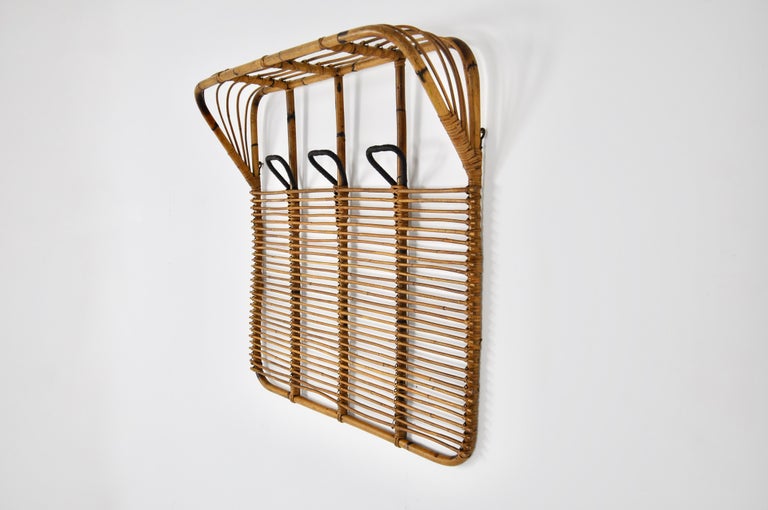 Rattan Coat Rack, 1960s For Sale at 1stDibs