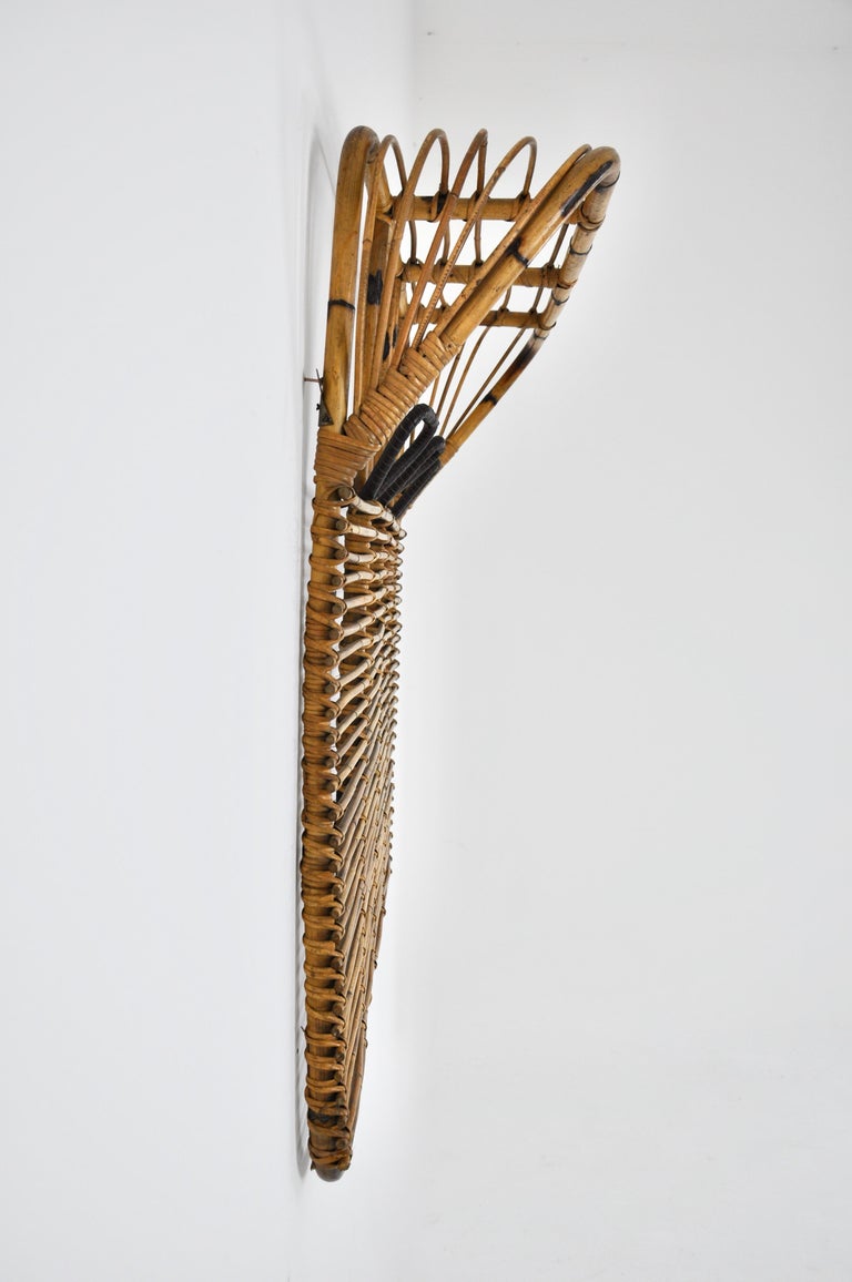 Rattan Coat Rack, 1960s For Sale at 1stDibs