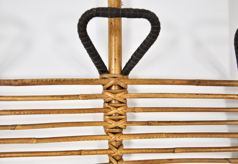Rattan Coat Rack, 1960s For Sale at 1stDibs