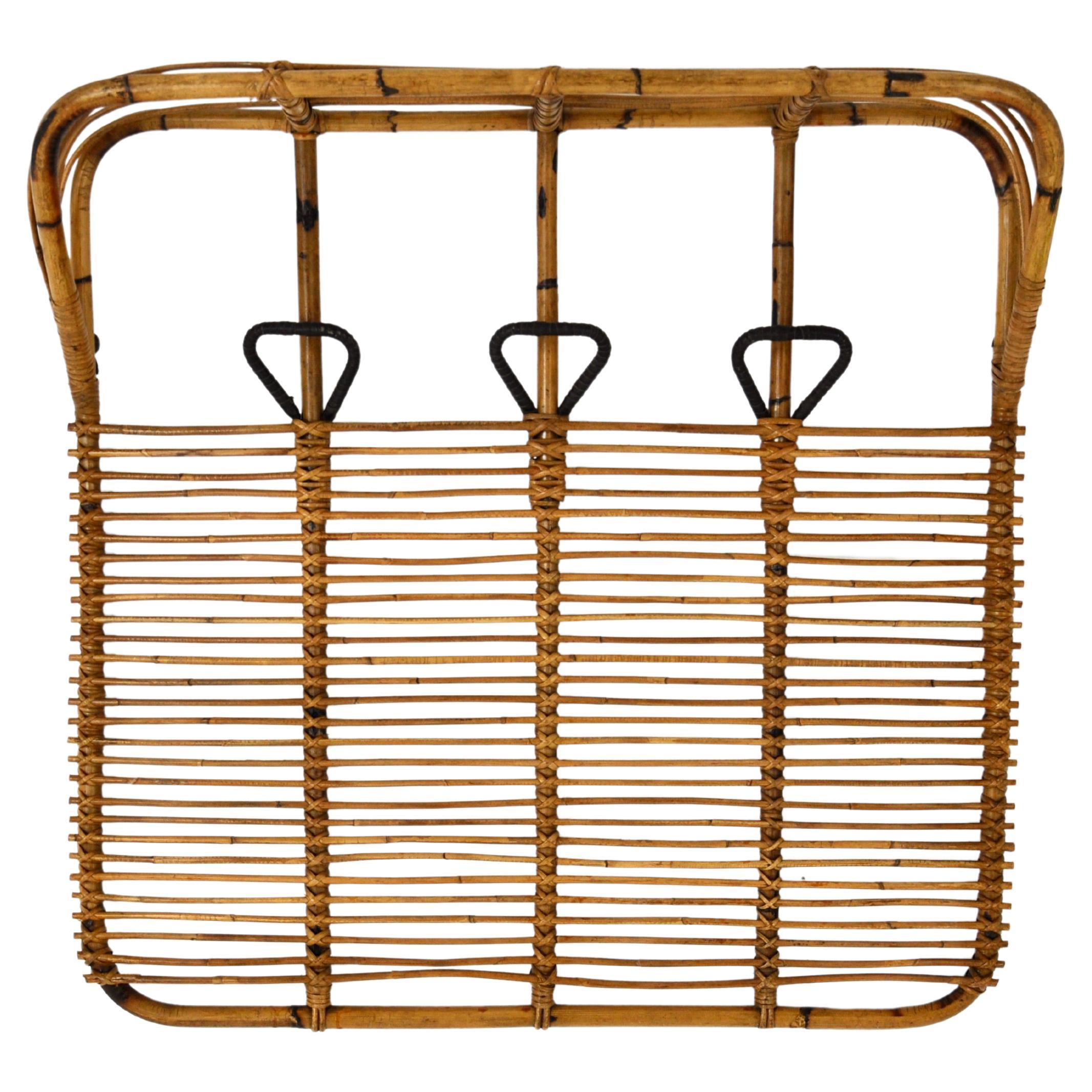 Rattan Wall Coat Rack For Sale at 1stDibs