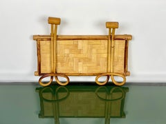 Rattan Bamboo Coat Rack Hanger, Italy, 1960s