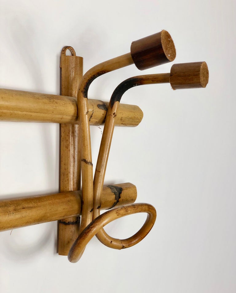 Rattan Coat Rack Hanger, Italy, 1960s For Sale at 1stDibs
