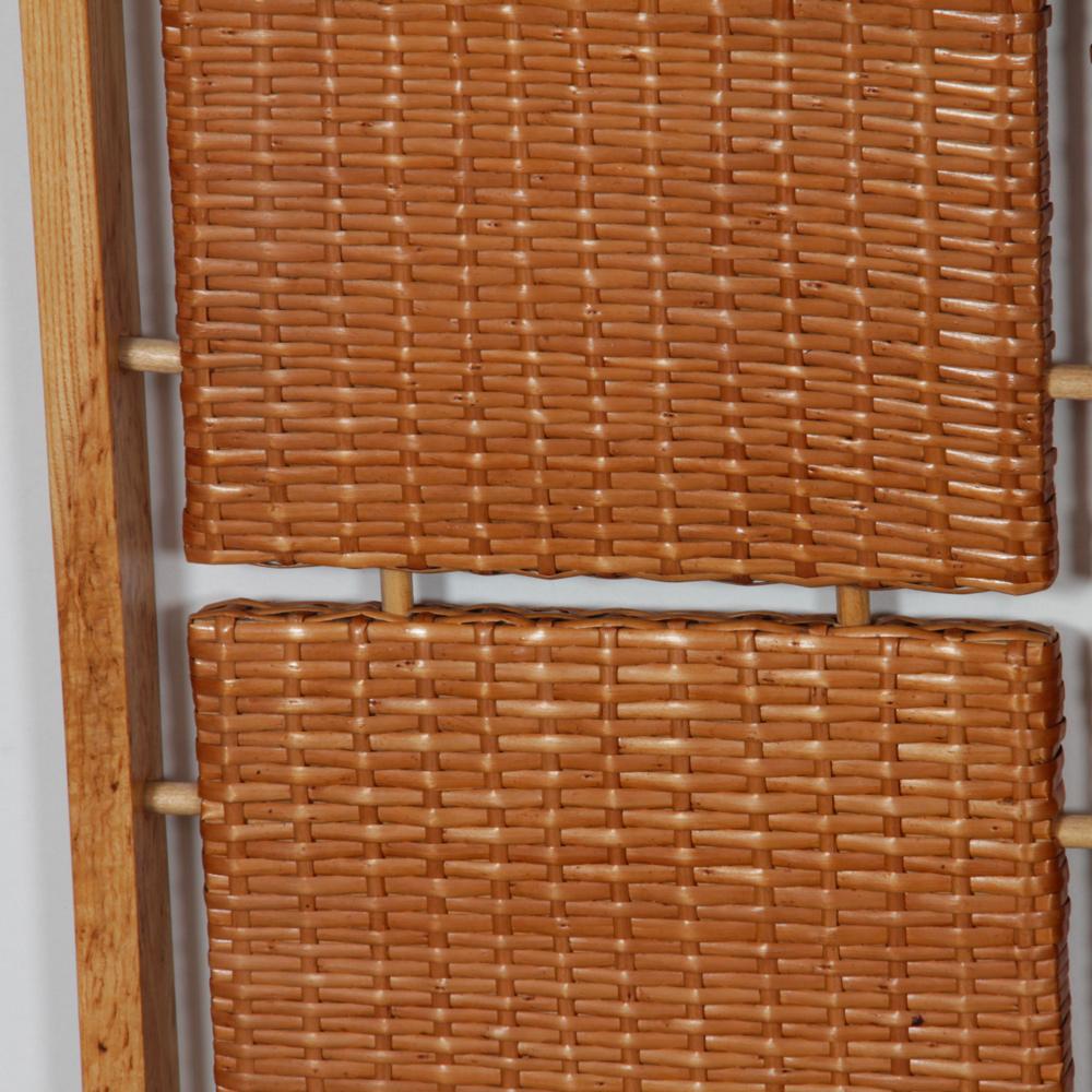 Czech Rattan coat rack published by Uluv in the 1960s For Sale