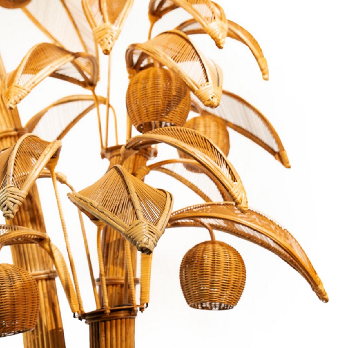 Lampadaire en rotin et noix de coco en vente 1