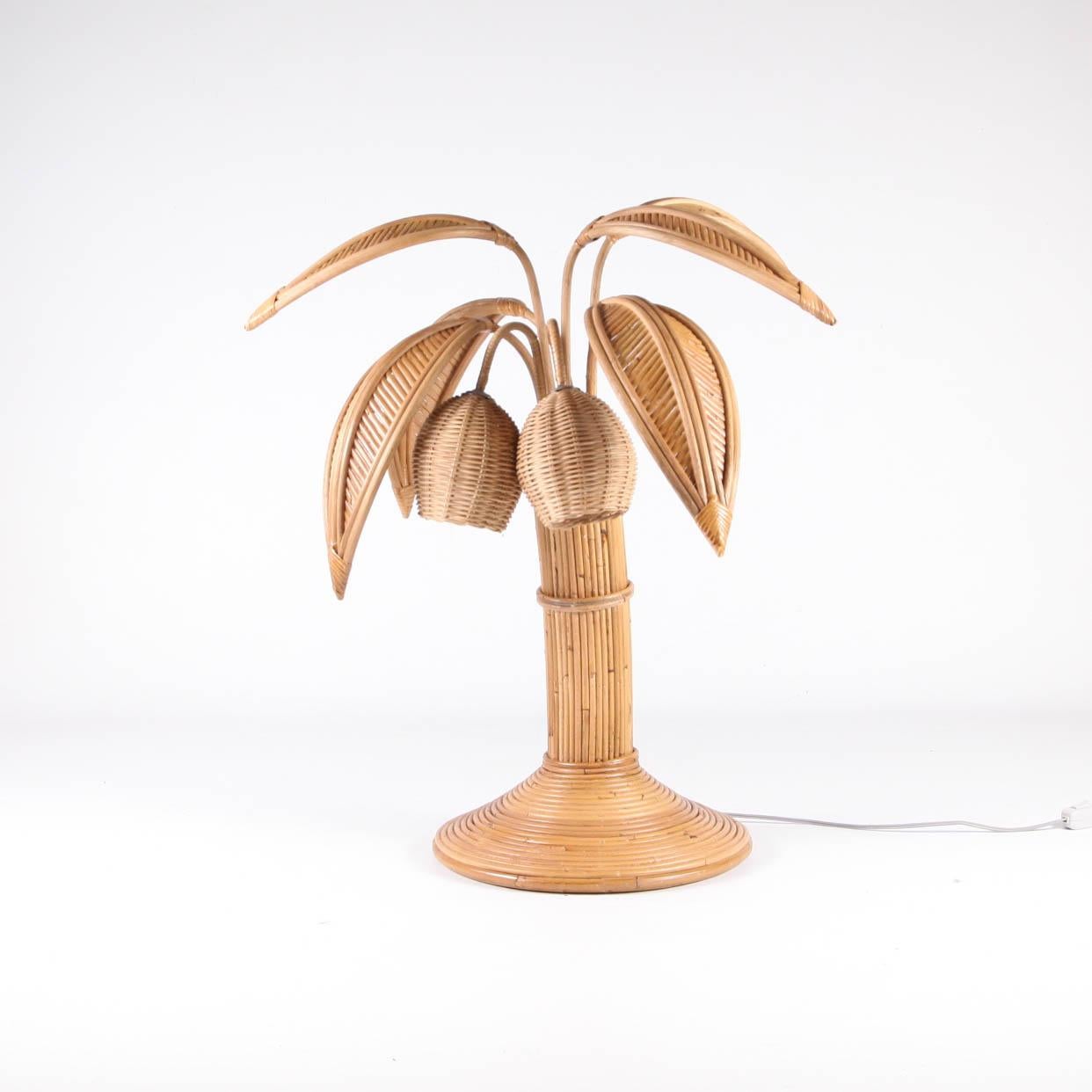 palm tree lamp with coconut lights
