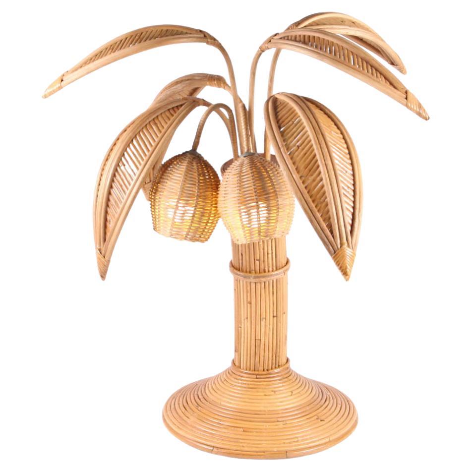 Lampe de table en rotin, arbre de noix de coco / palmier en vente