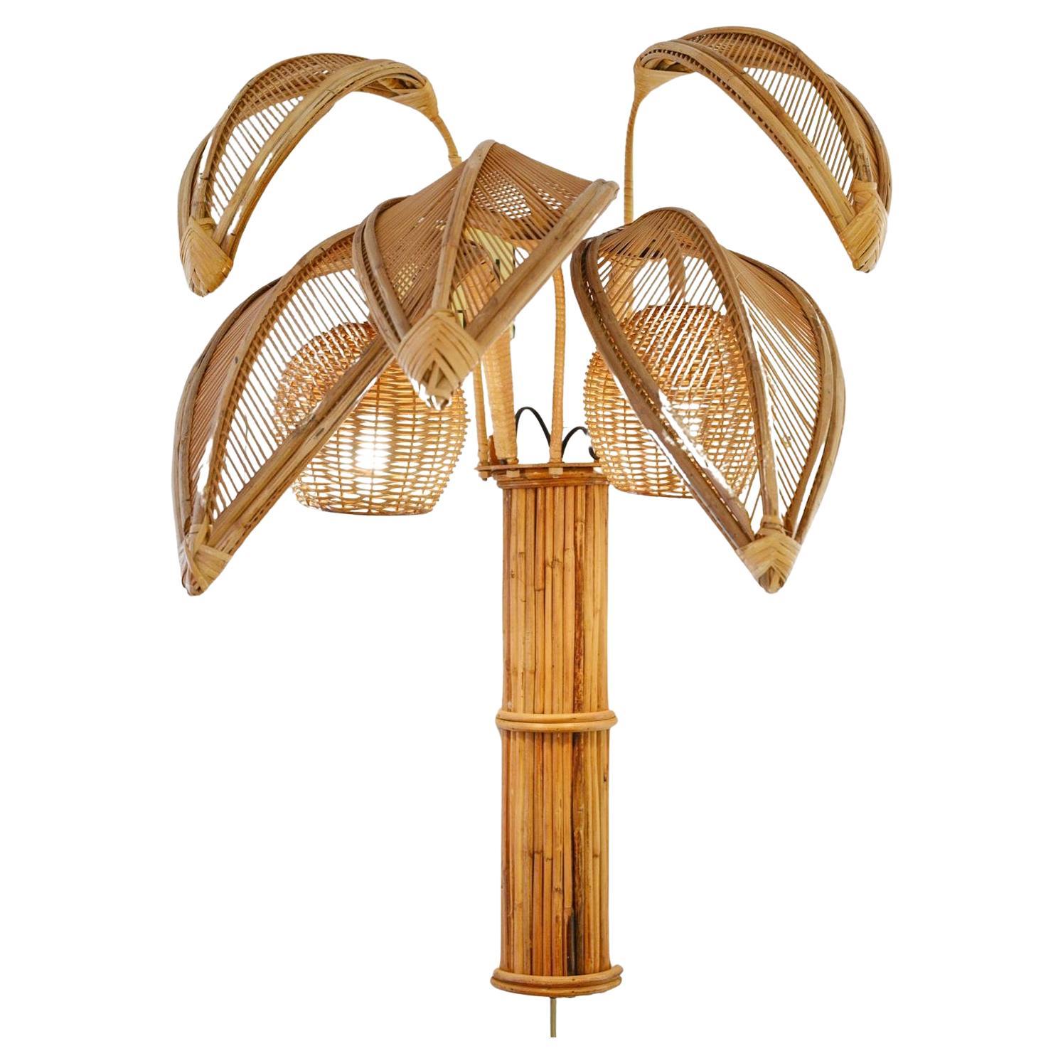 Rattan Coconut Wall Lamp For Sale