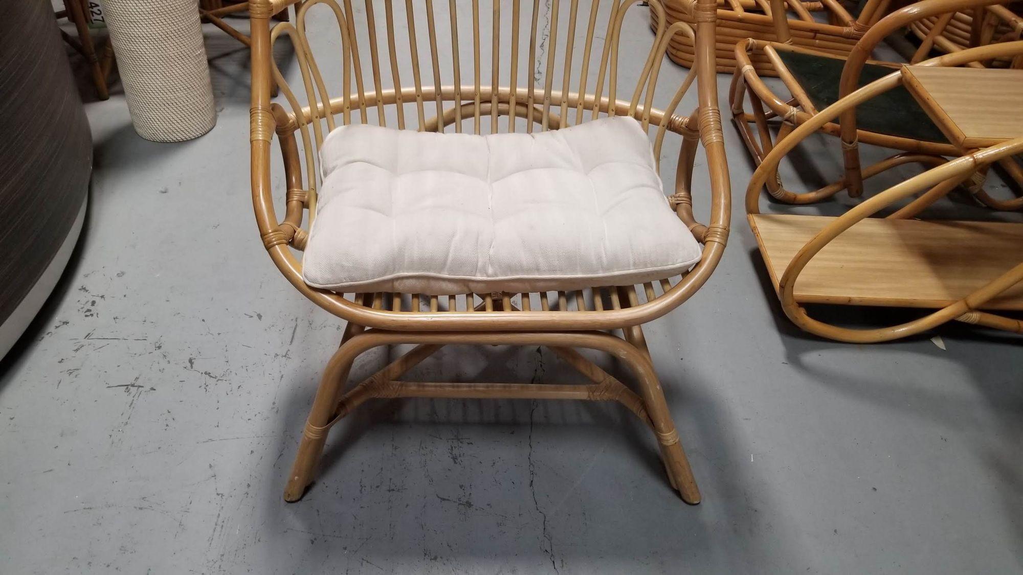 Philippine Rattan Cocoon Chair with Cushion For Sale