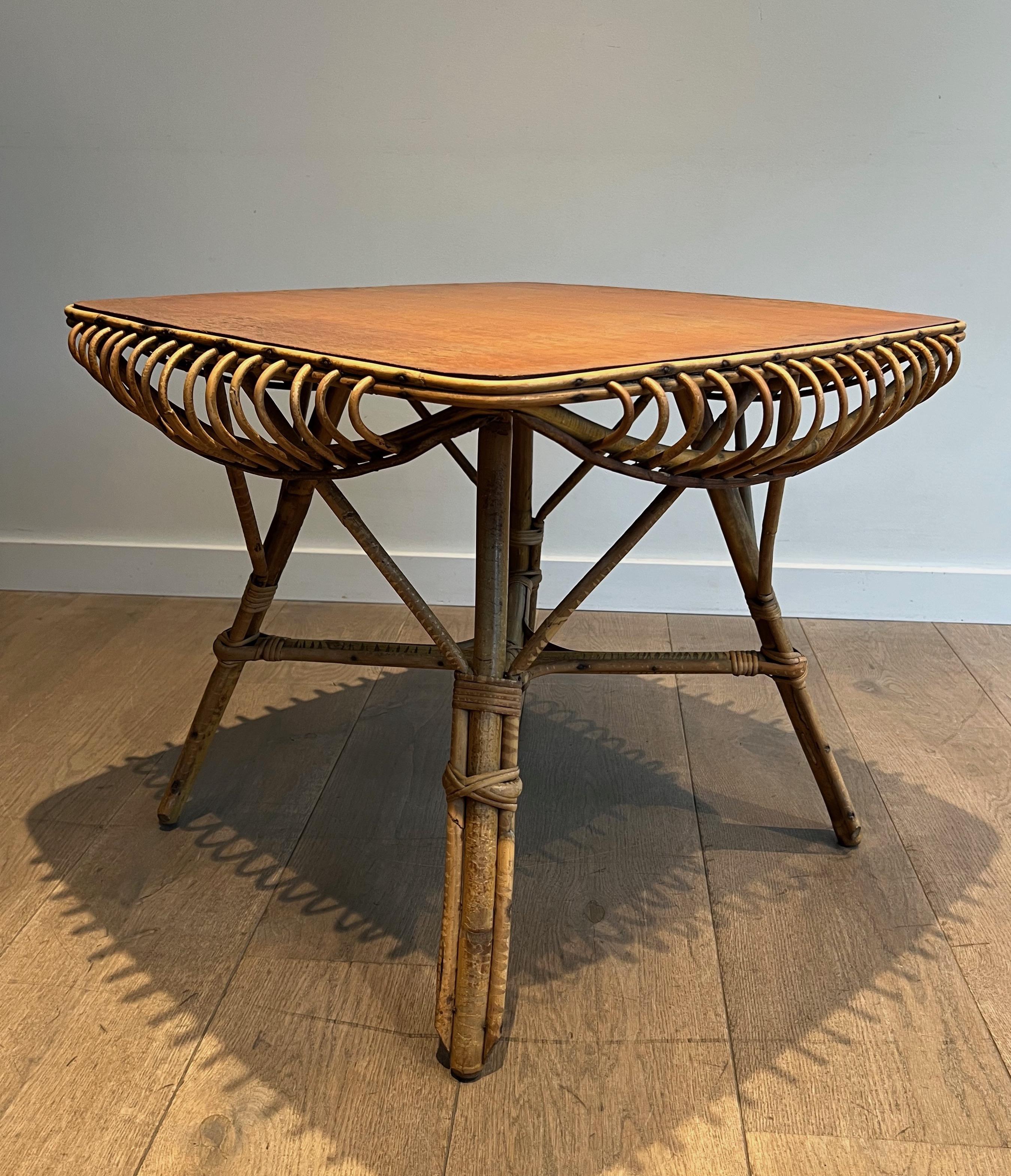 vintage rattan coffee table