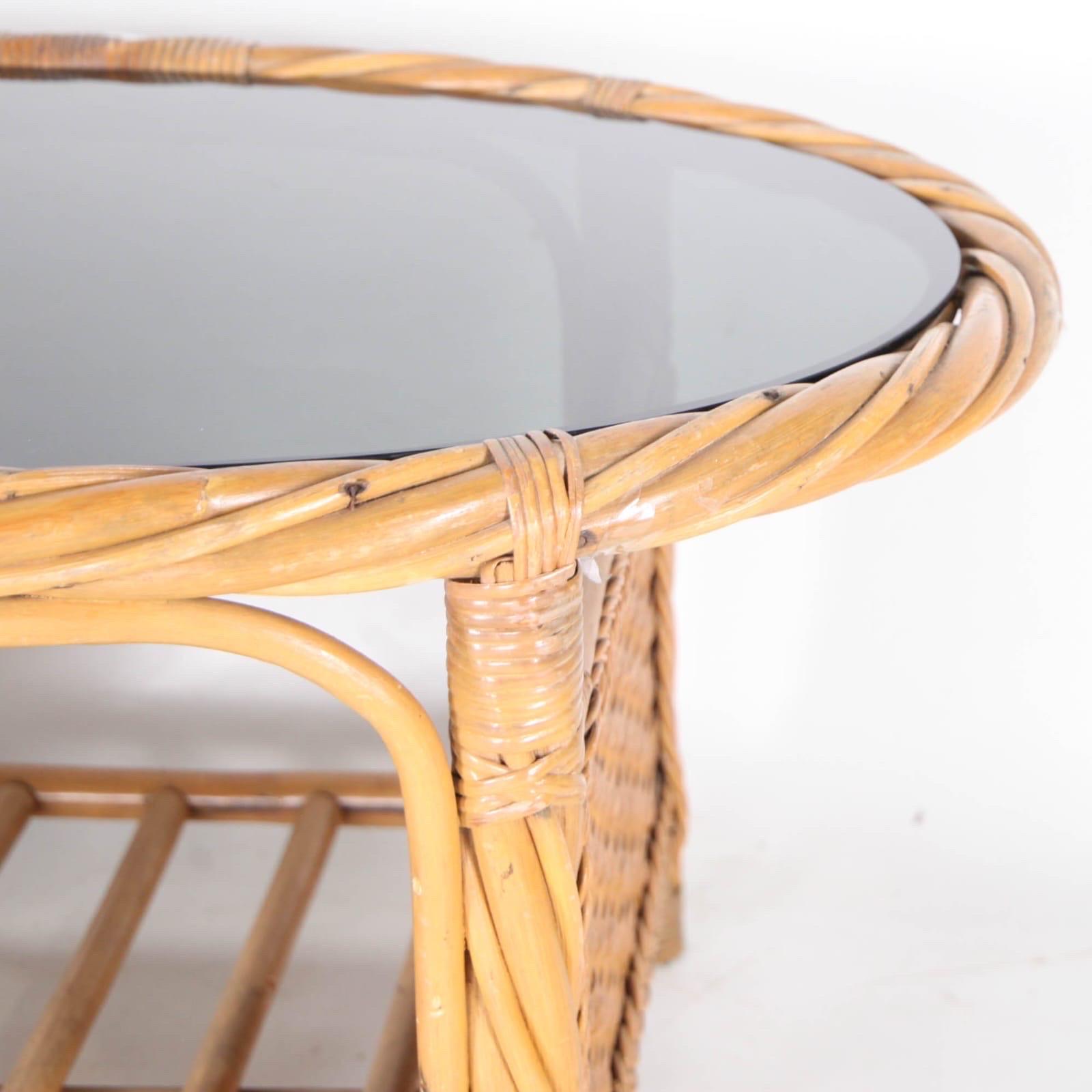 Fin du 20e siècle Table basse en rotin en vente