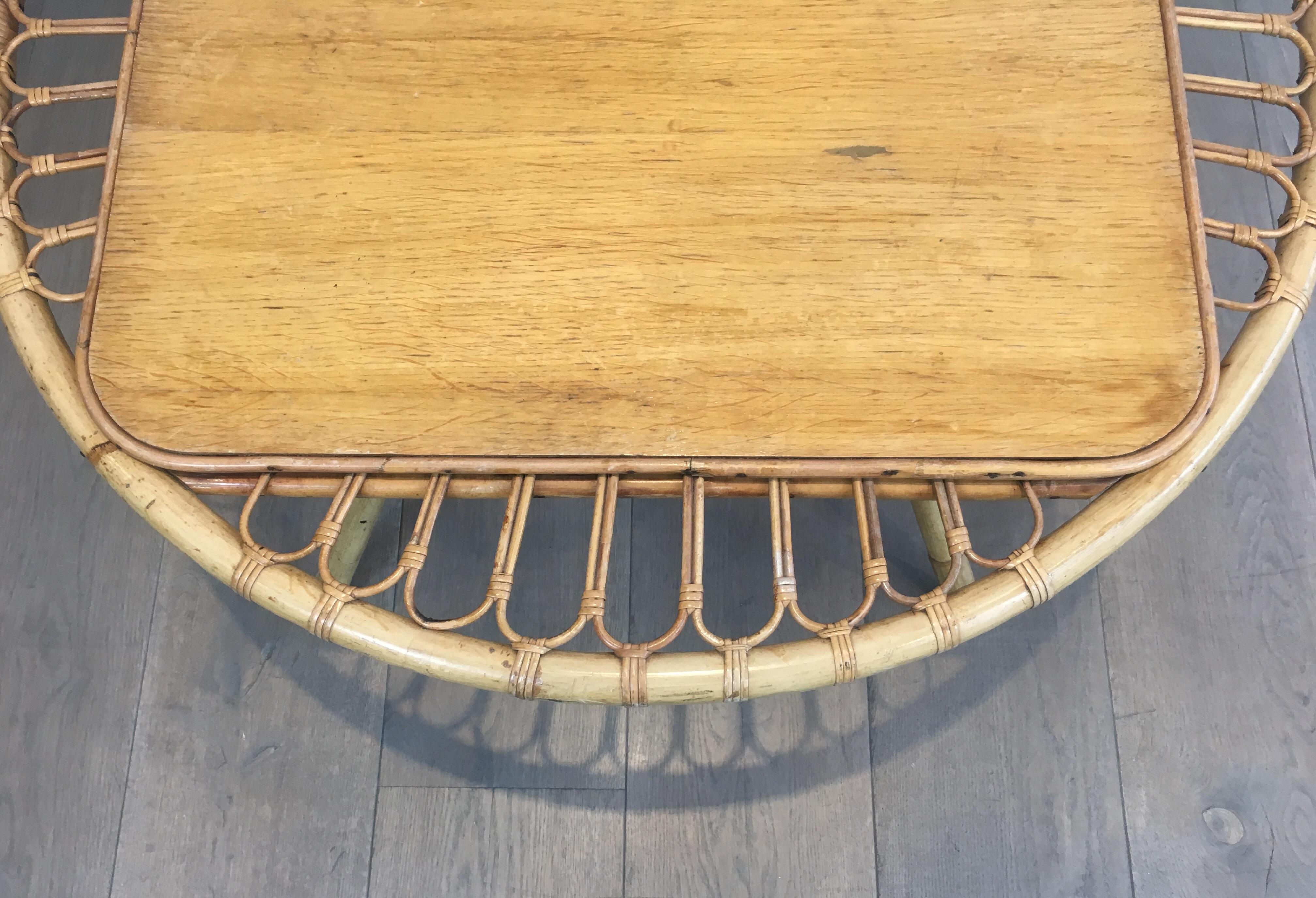 Rattan Trampoline Coffee Table. French Work. Circa 1950 For Sale 1
