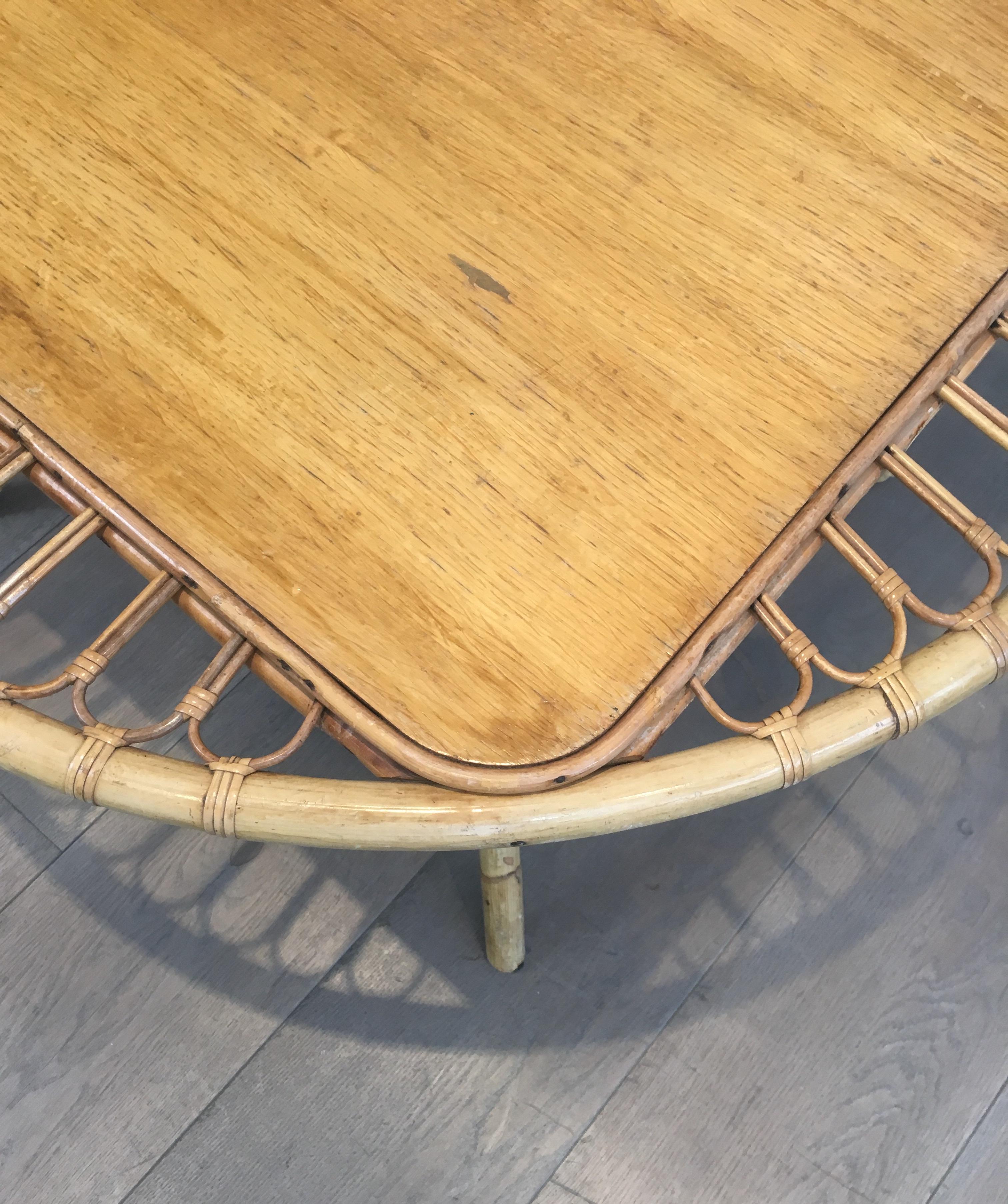 Rattan Trampoline Coffee Table. French Work. Circa 1950 For Sale 2