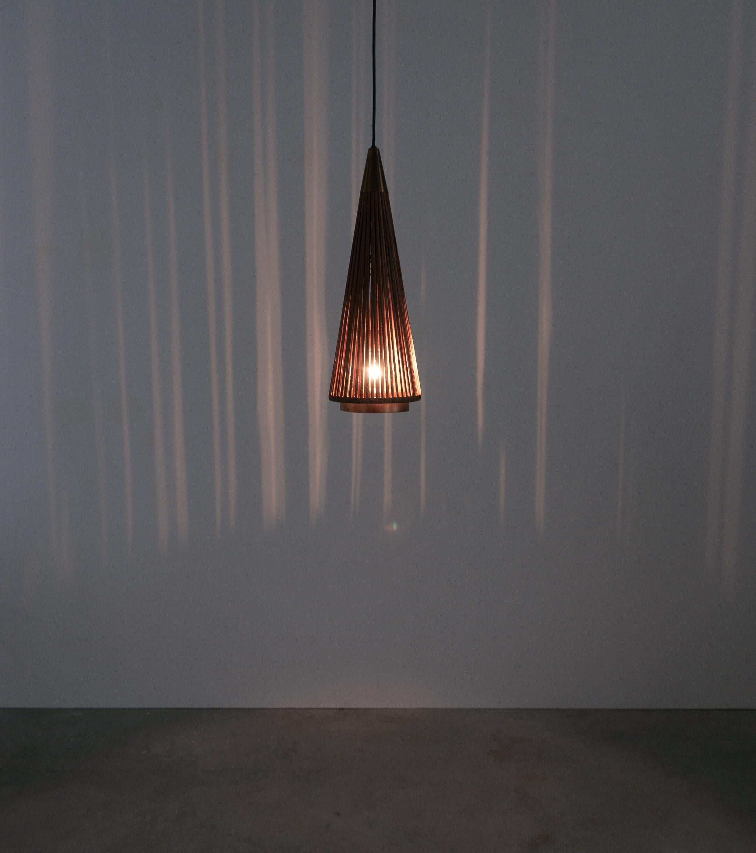 rattan cone pendant light